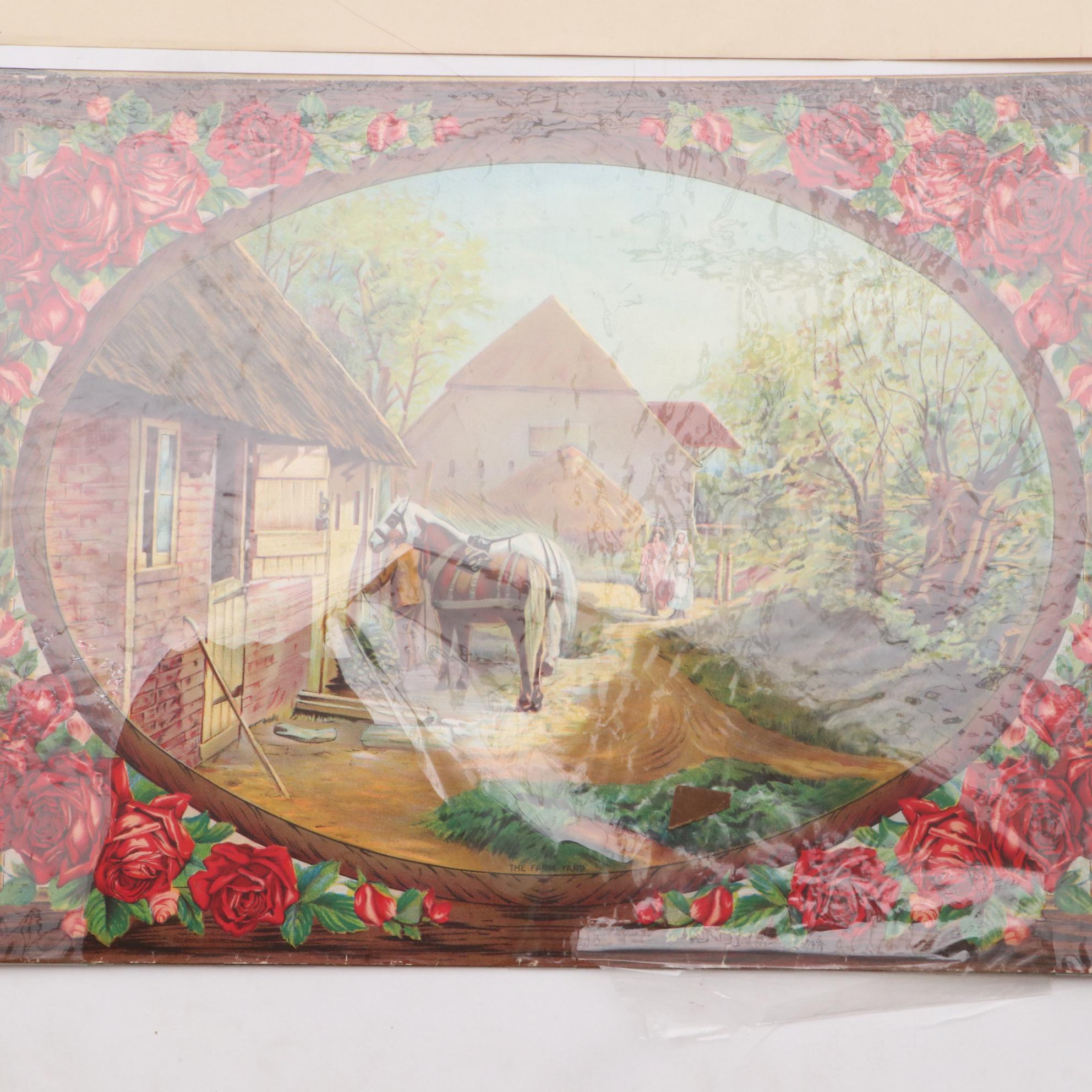 Assorted Prints Including 19th-Century Political Cartoon and Chromolithograph