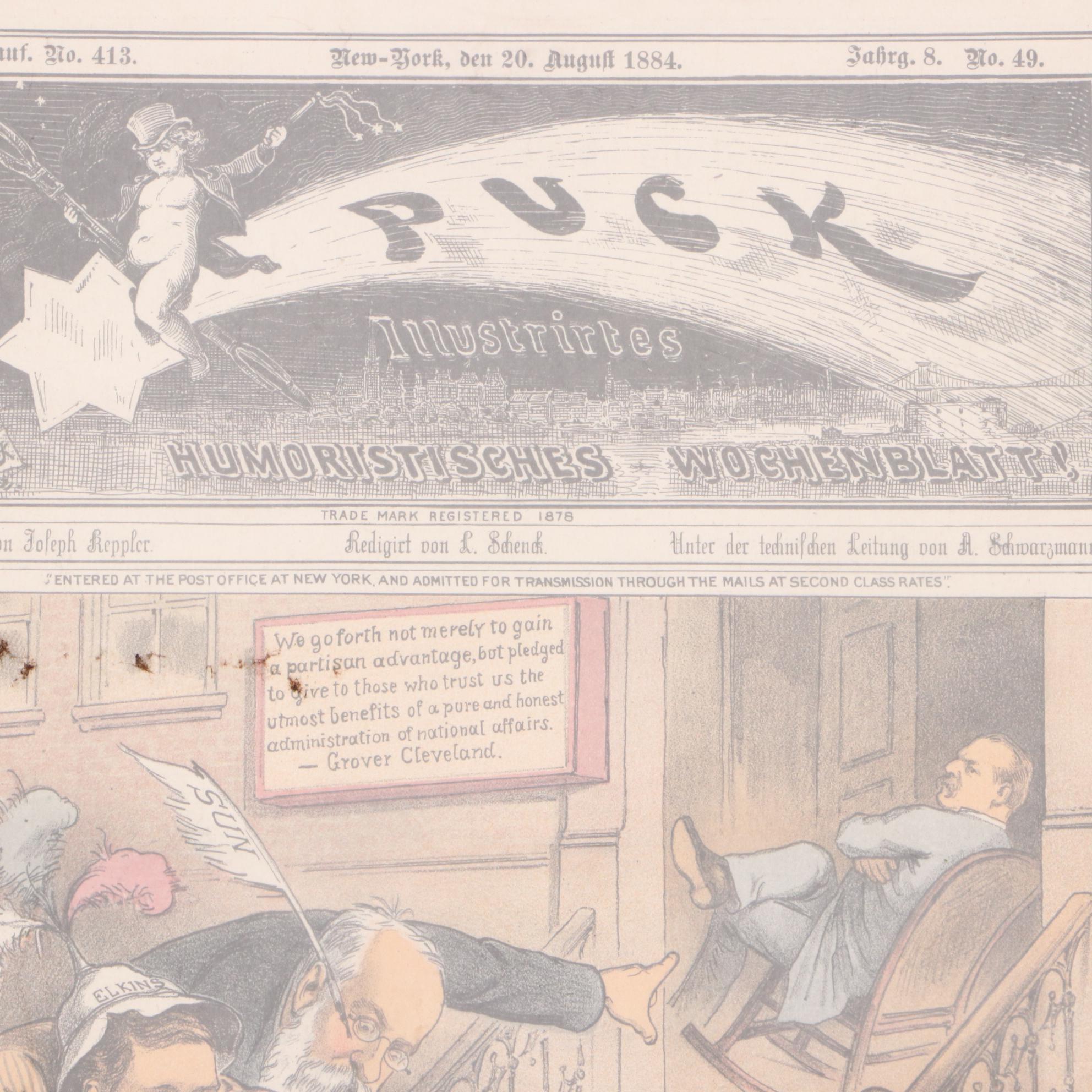 Assorted Prints Including 19th-Century Political Cartoon and Chromolithograph