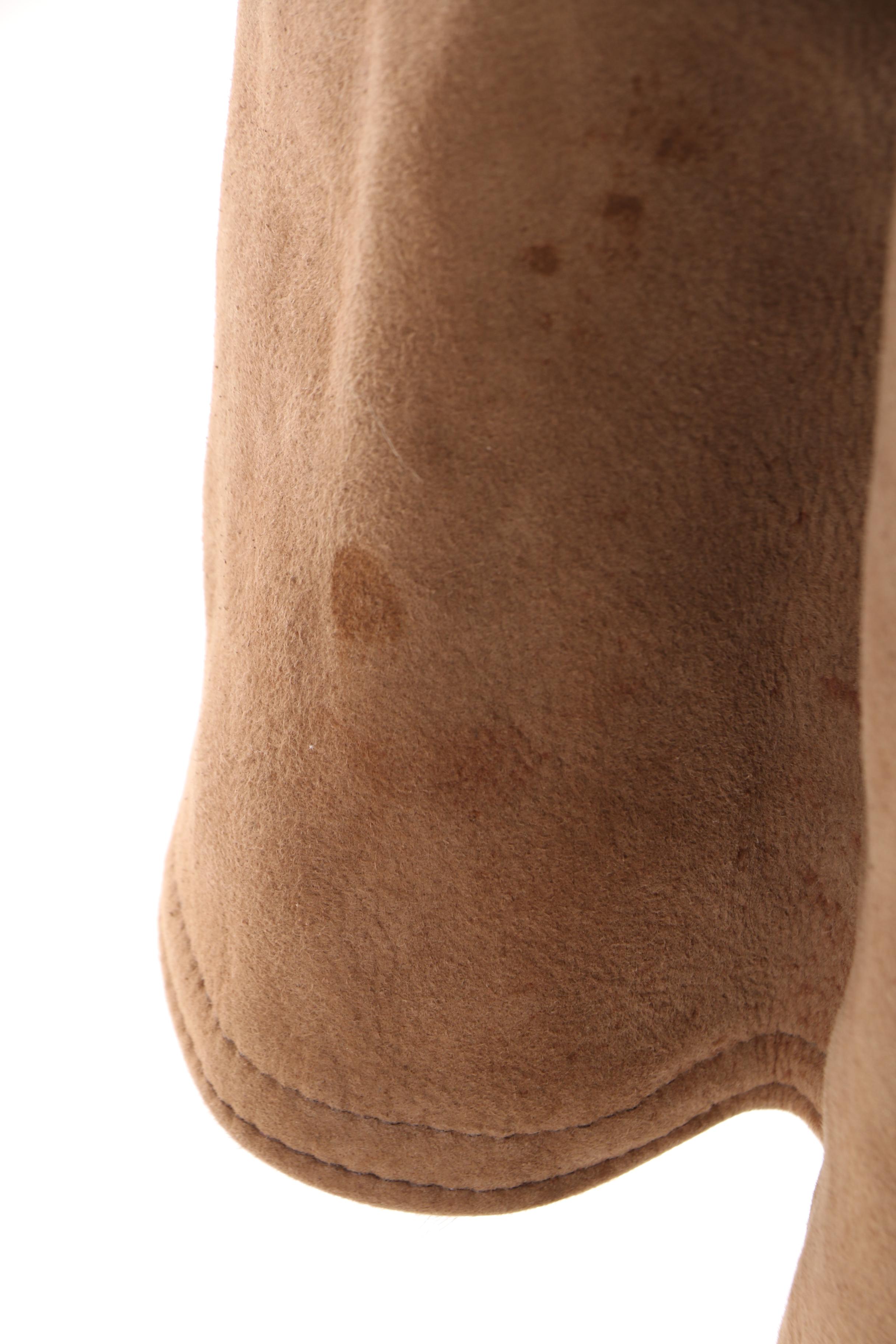 Circa 1970s Double-Breasted Sheepskin Fur Lined Coat and Black Leather Trench