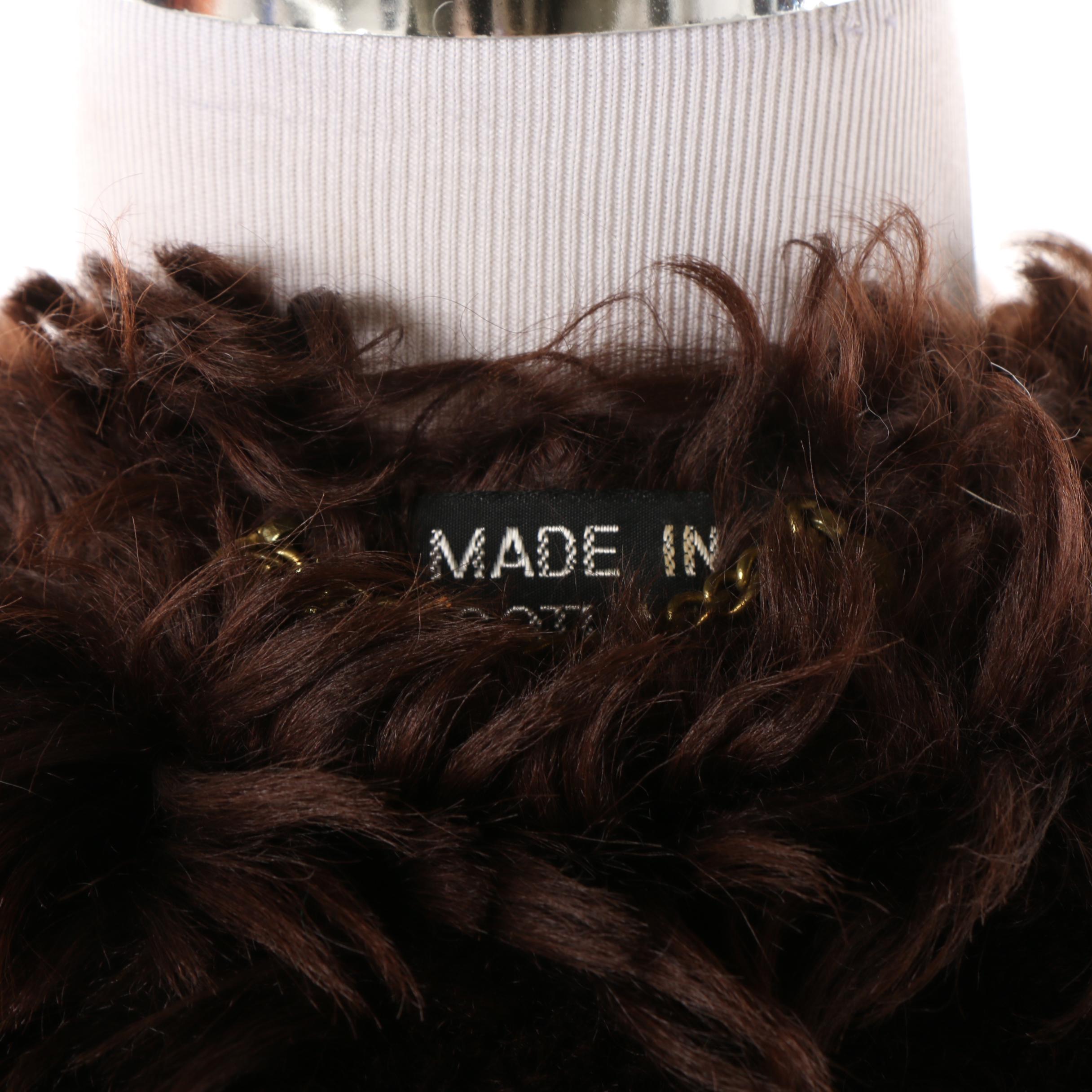 Circa 1970s Double-Breasted Sheepskin Fur Lined Coat and Black Leather Trench