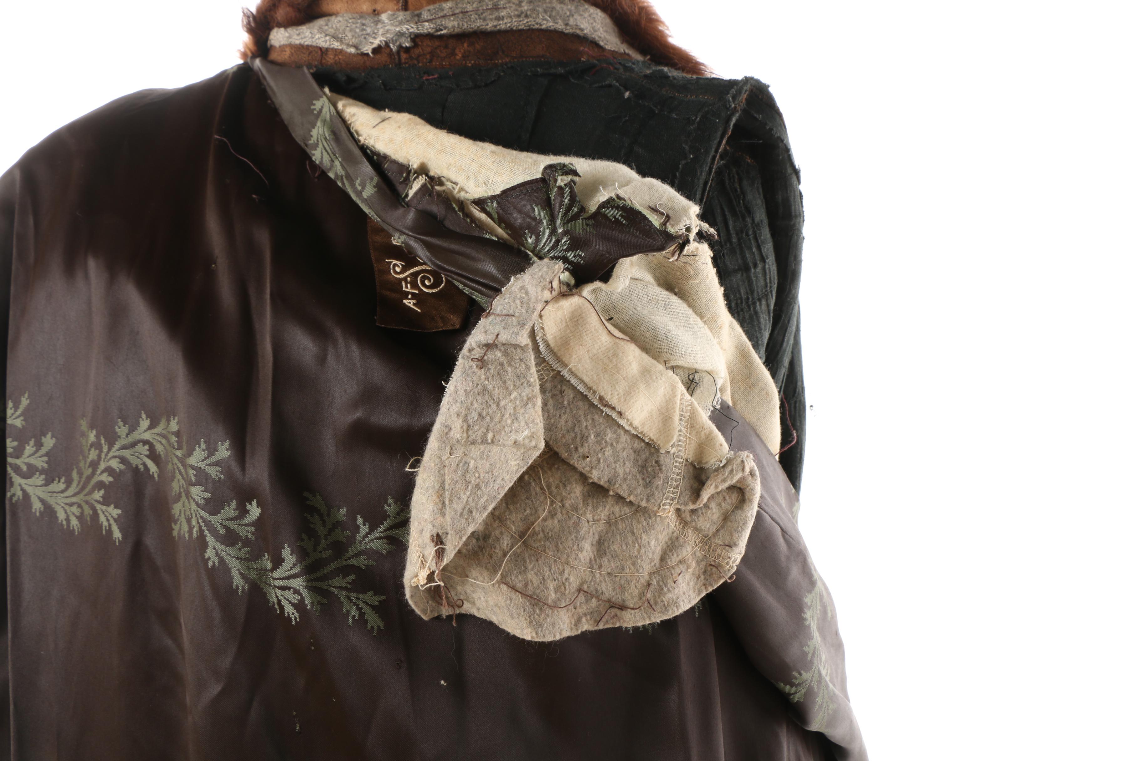 Women's 1940s Vintage A.F. Schwalbe Brown Shearling Coat with Resin Buttons