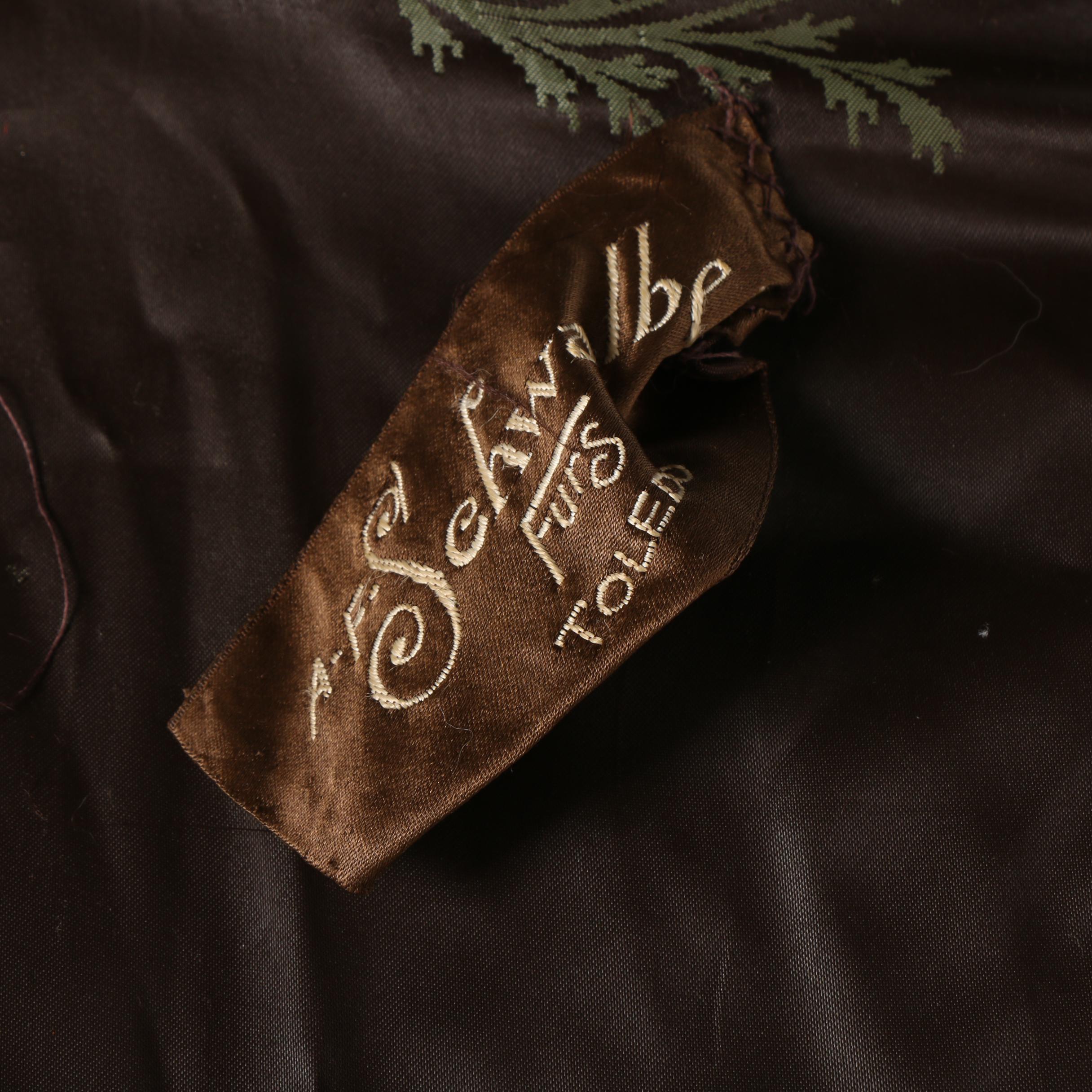 Women's 1940s Vintage A.F. Schwalbe Brown Shearling Coat with Resin Buttons