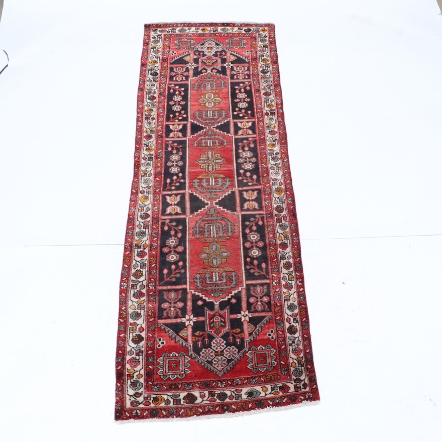 Hand-Knotted Caucasian Lambalo Kazak Carpet Runner