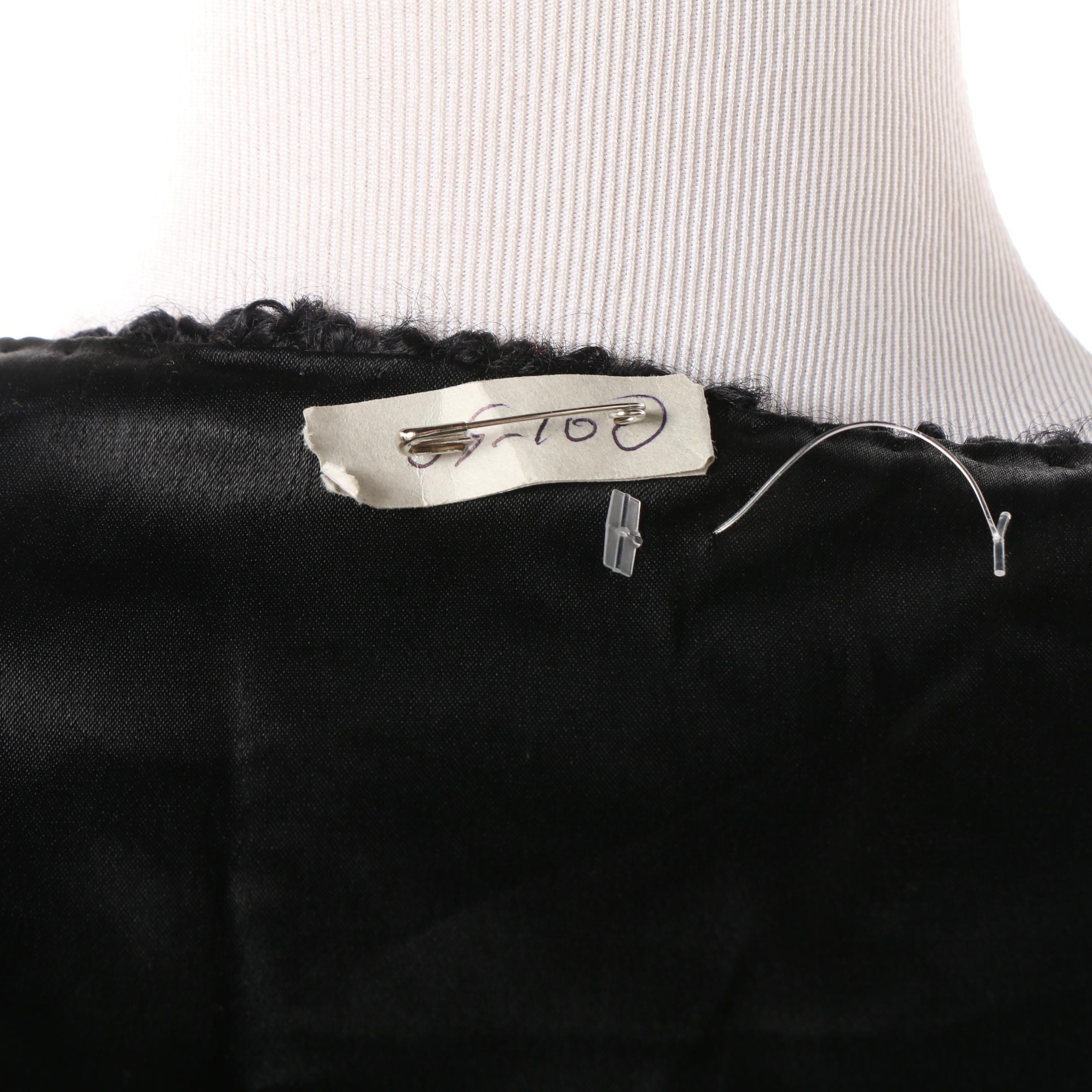 Vintage Mink Fur, Sheared Dyed Black Beaver Fur and Faux Persian Lamb Stoles