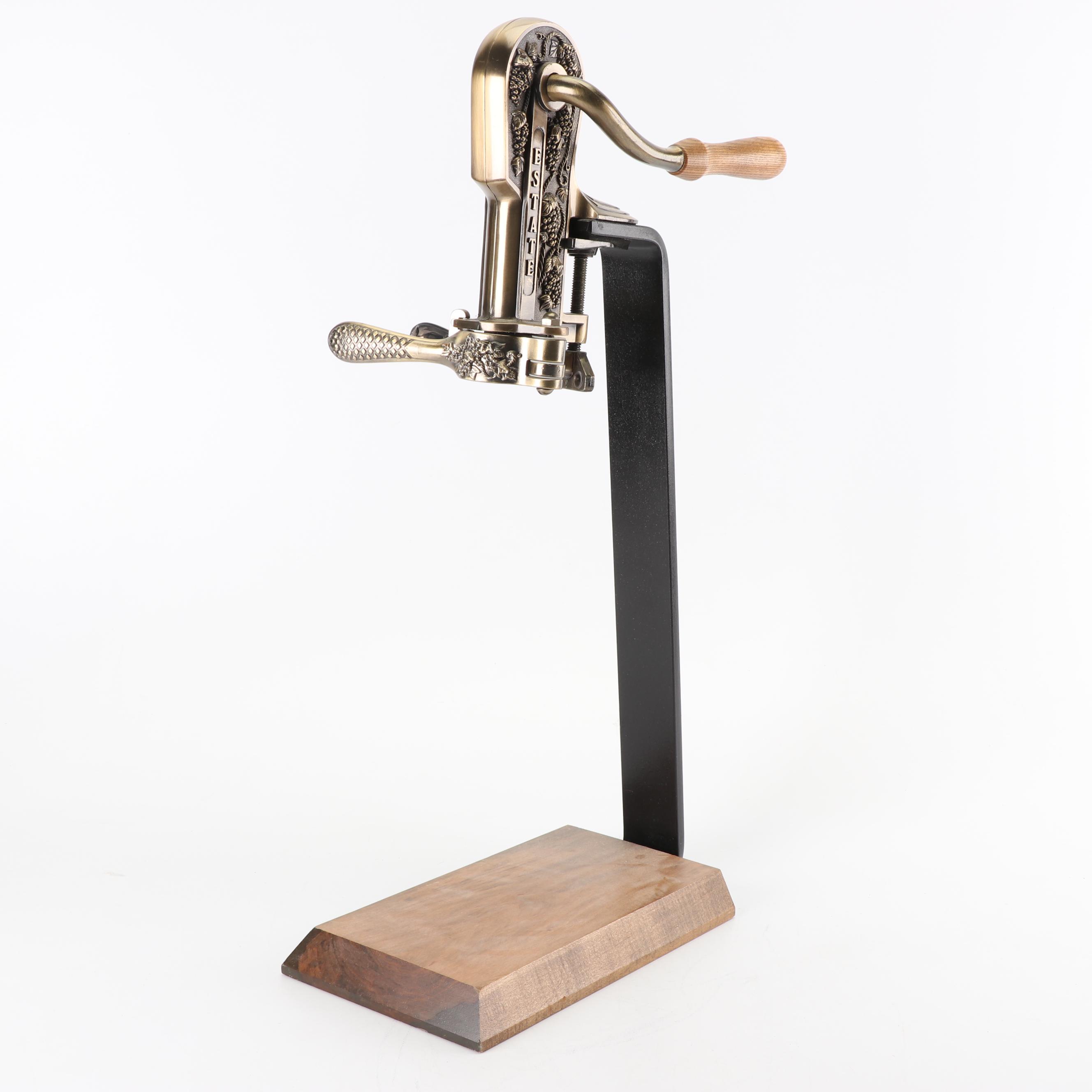 Rogar Estate Bronzed Tabletop Wine Opener with Hardwood Base