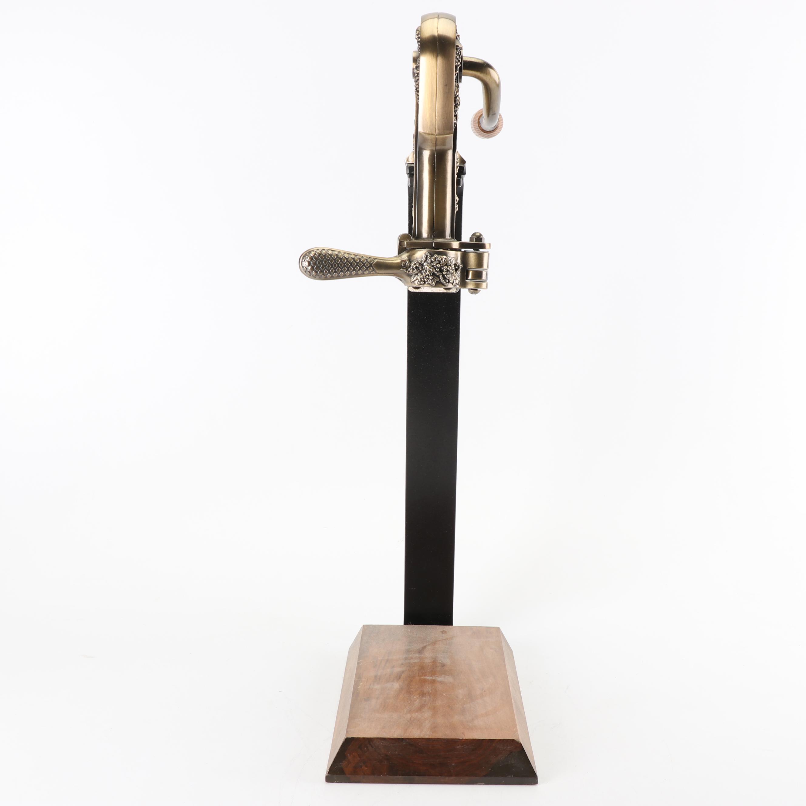 Rogar Estate Bronzed Tabletop Wine Opener with Hardwood Base