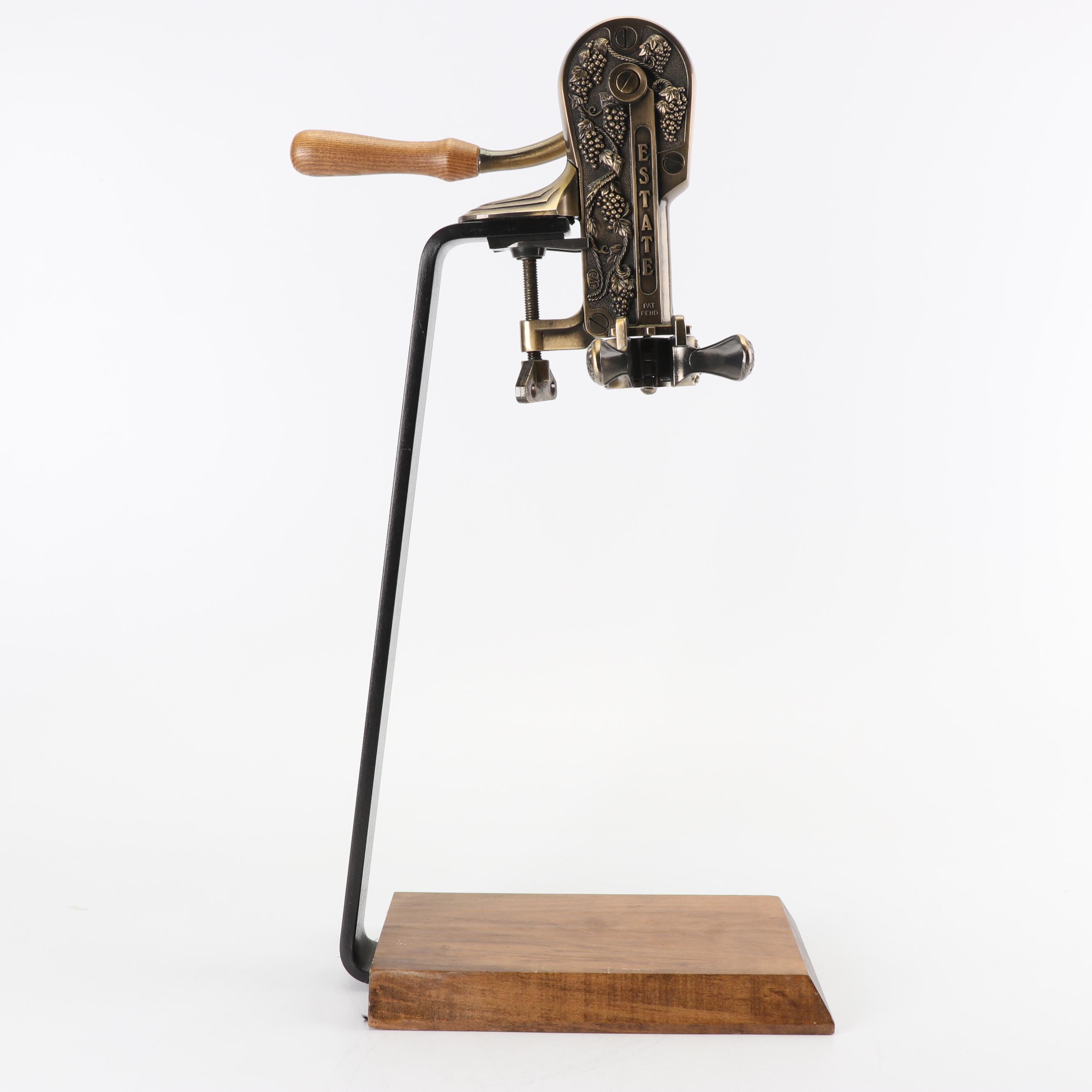 Rogar Estate Bronzed Tabletop Wine Opener with Hardwood Base