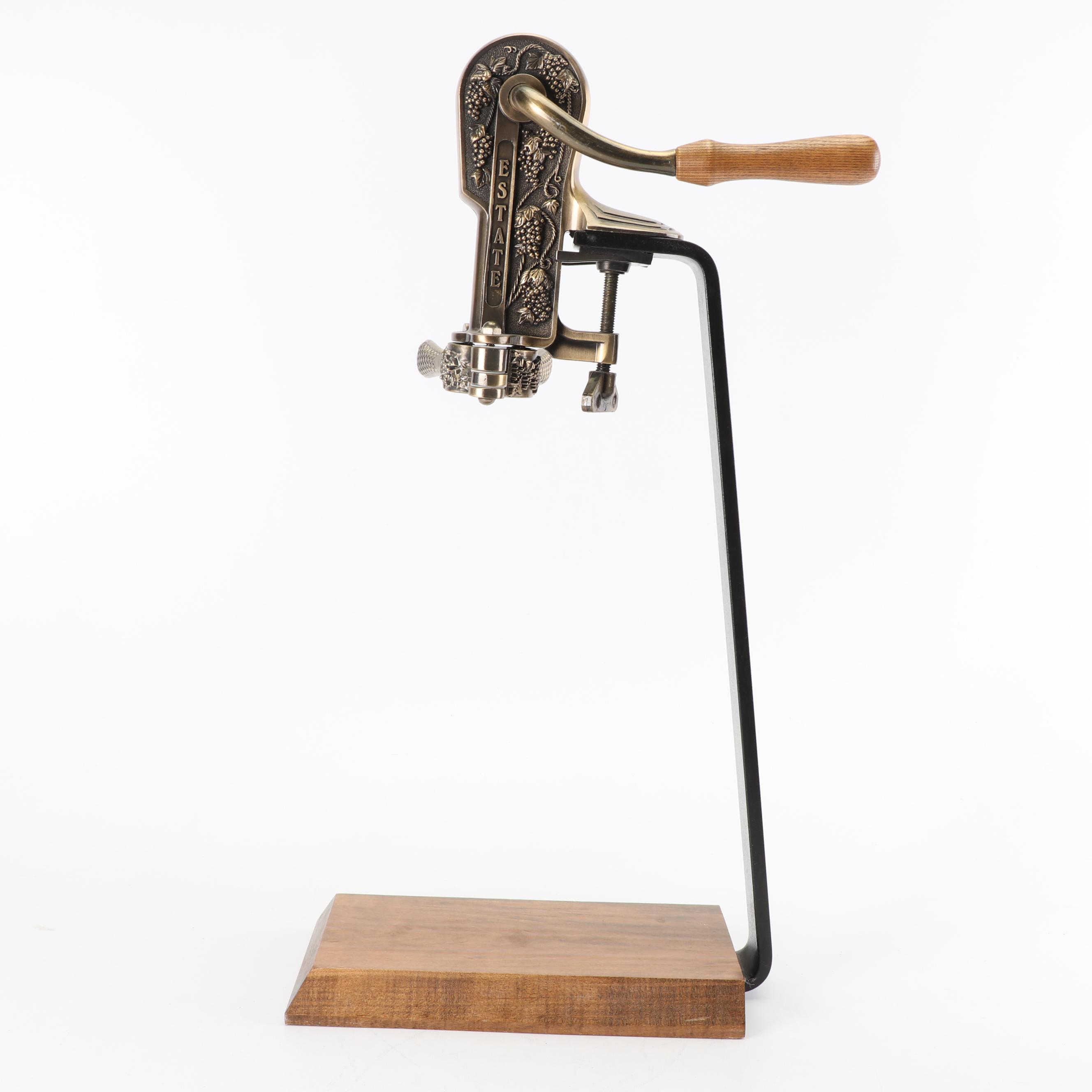 Rogar Estate Bronzed Tabletop Wine Opener with Hardwood Base