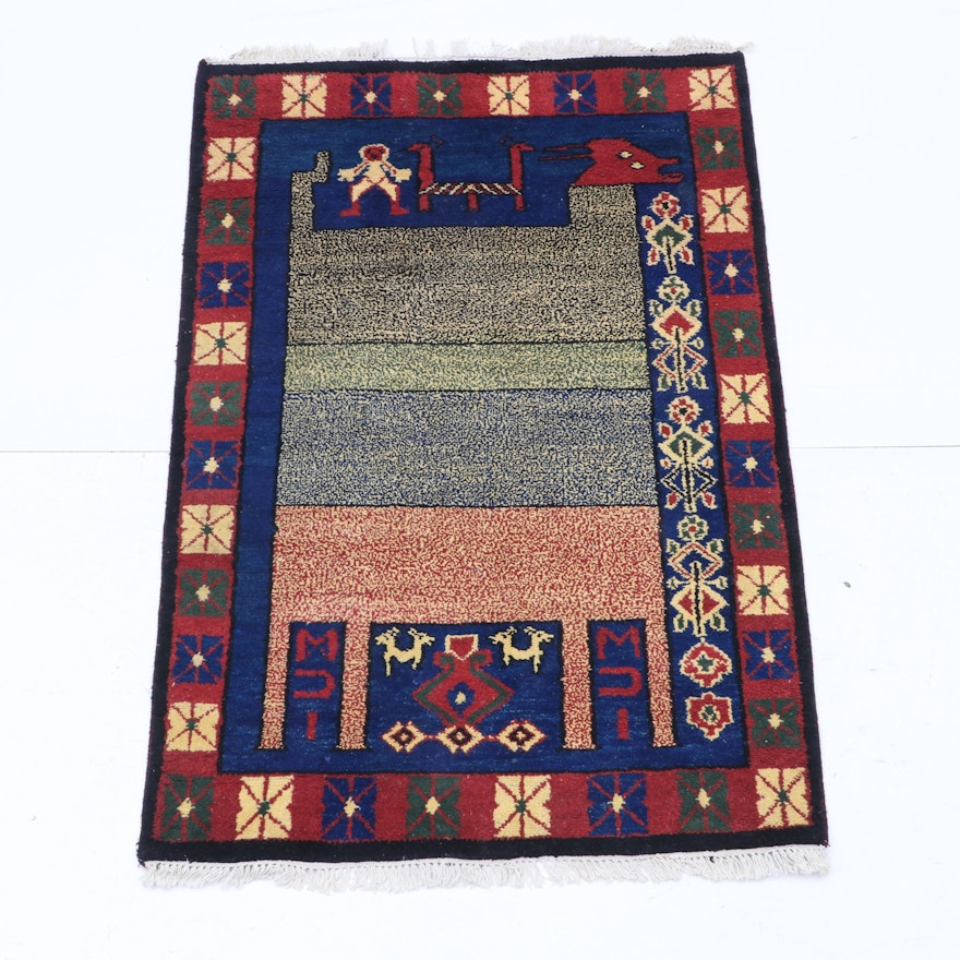 Hand-Knotted Persian Gabbeh Area Rug