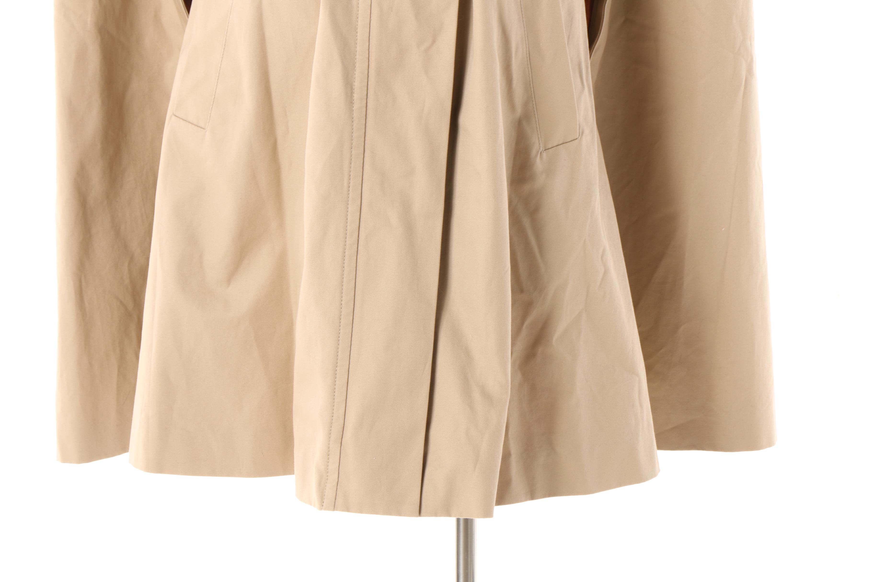 Women's Diane von Furstenberg Morinne Taupe Cotton Cape Coat with Belt