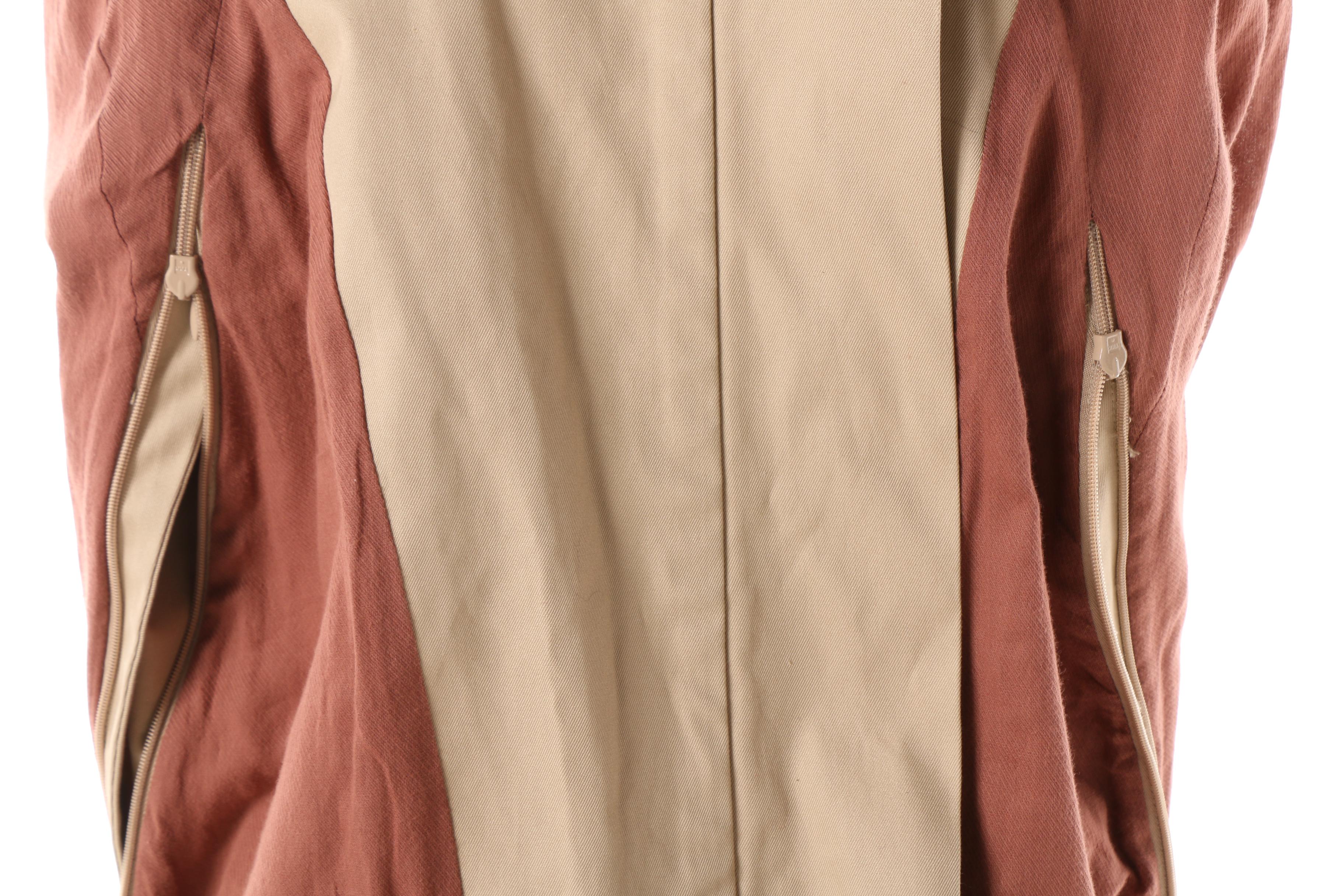 Women's Diane von Furstenberg Morinne Taupe Cotton Cape Coat with Belt