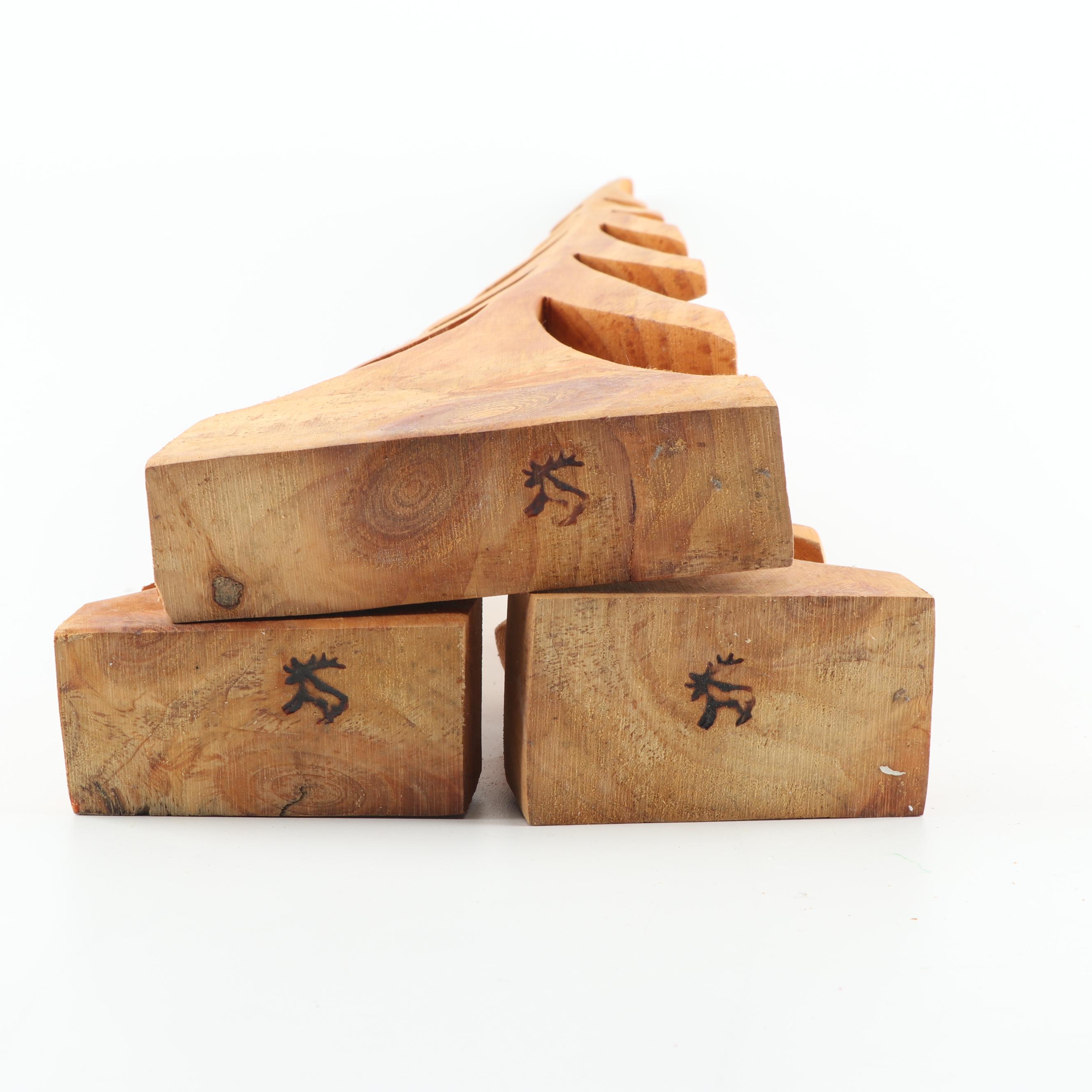 Carved Natural Wood Tree Sculptures