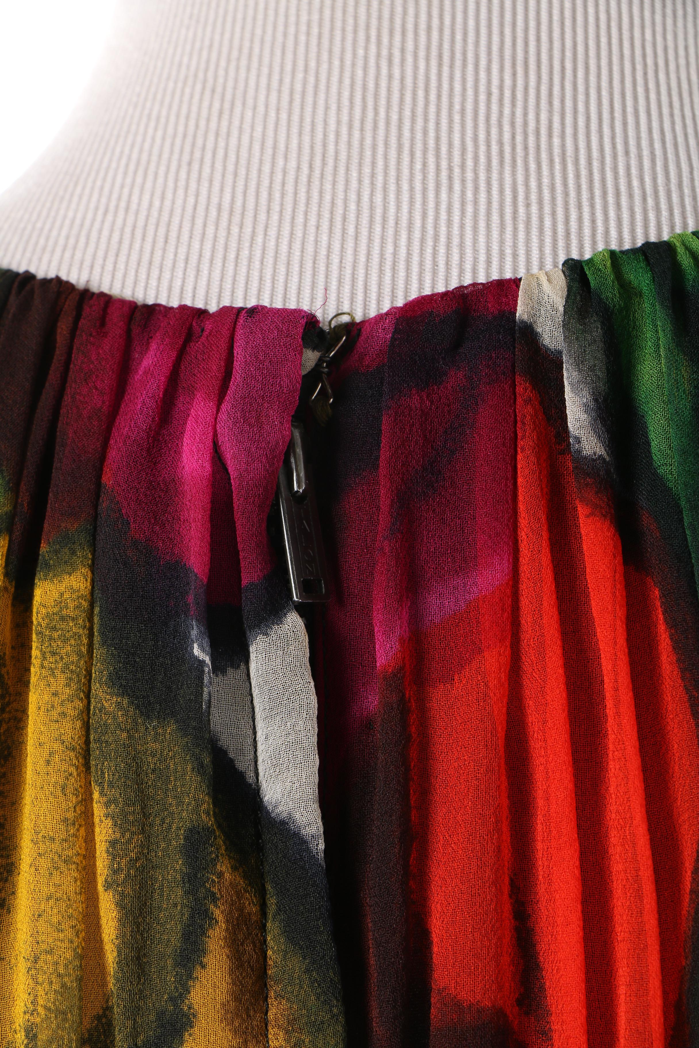 Women's 1960s Vintage Ceil Chapman Dark Floral Silk Column Gown