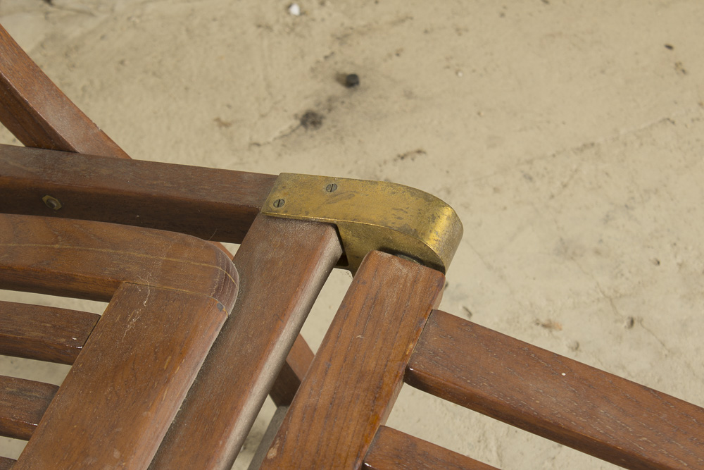 "S.S New Amsterdam" Teak Deck Lounge Chair, 20th Century