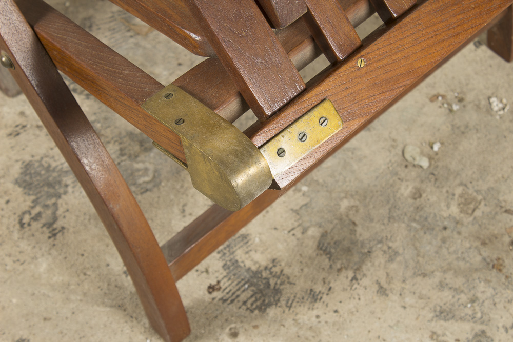 "S.S New Amsterdam" Teak Deck Lounge Chair, 20th Century