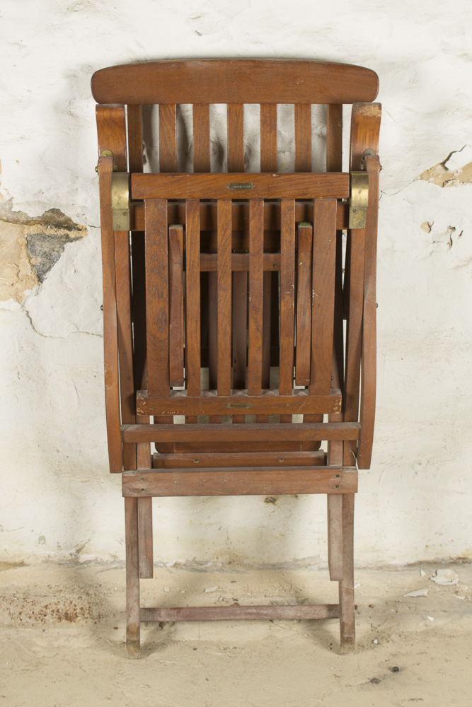 "S.S New Amsterdam" Teak Deck Lounge Chair, 20th Century