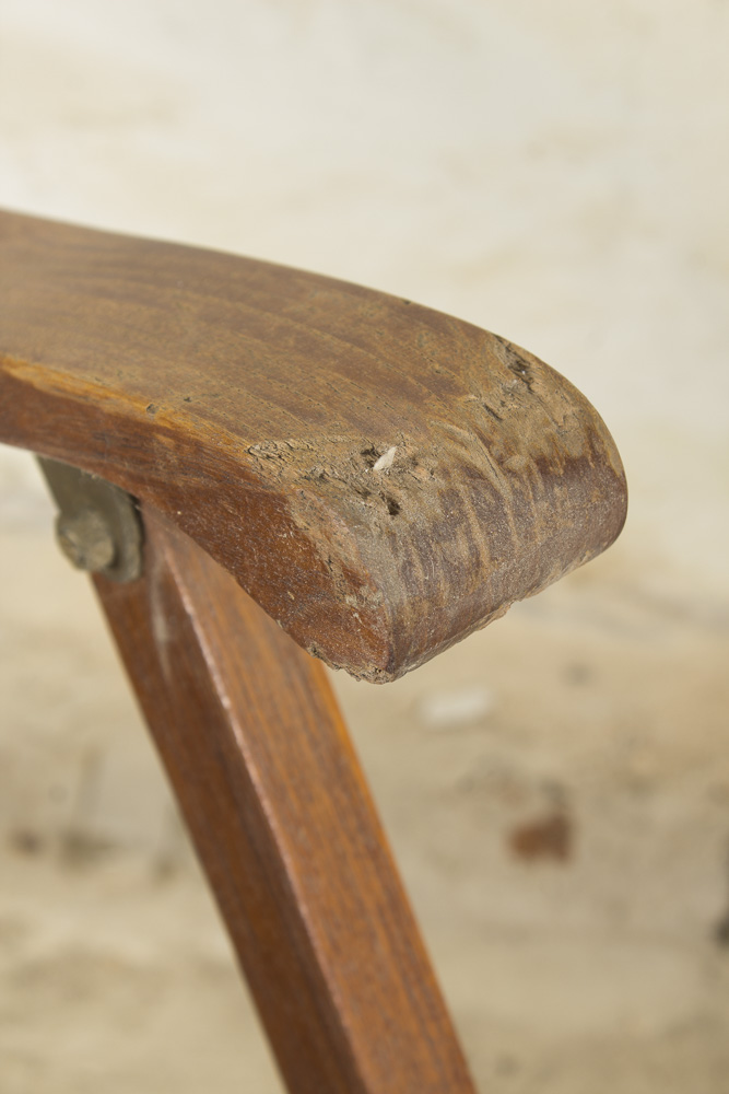 "S.S New Amsterdam" Teak Deck Lounge Chair, 20th Century