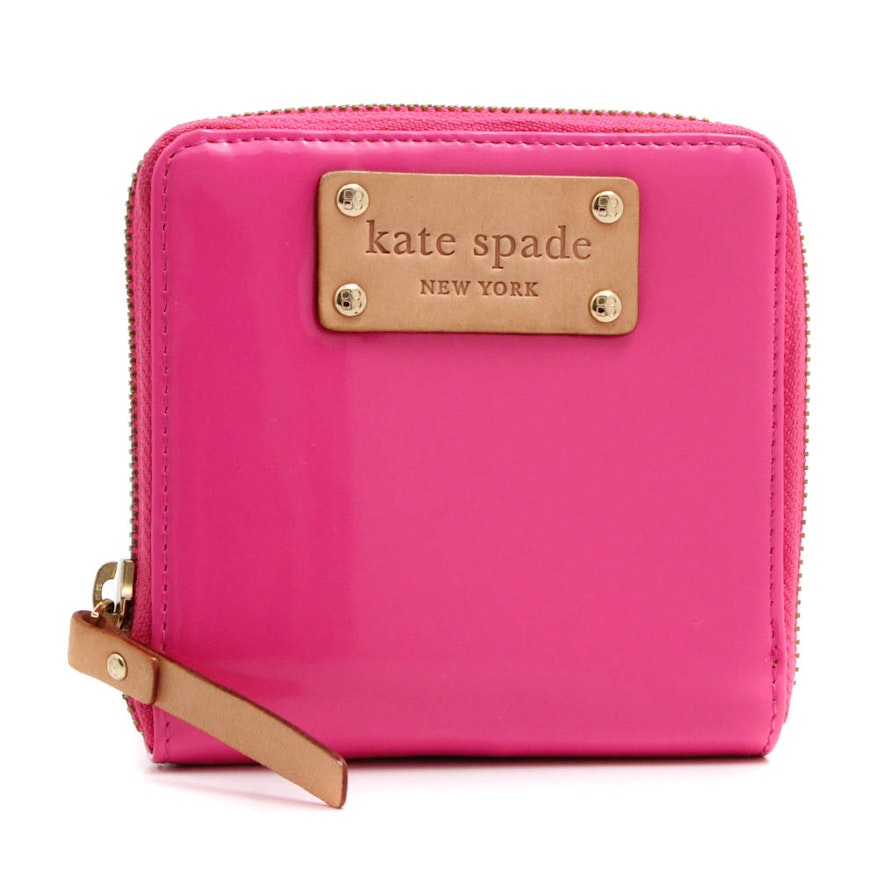 Kate Spade New York Pink Patent Leather Bifold Wallet