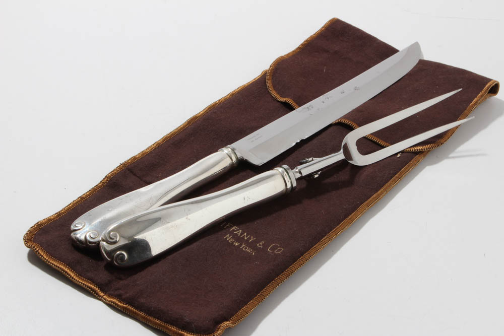 Tiffany & Co. "Flemish" Weighted Sterling Silver Carving Set