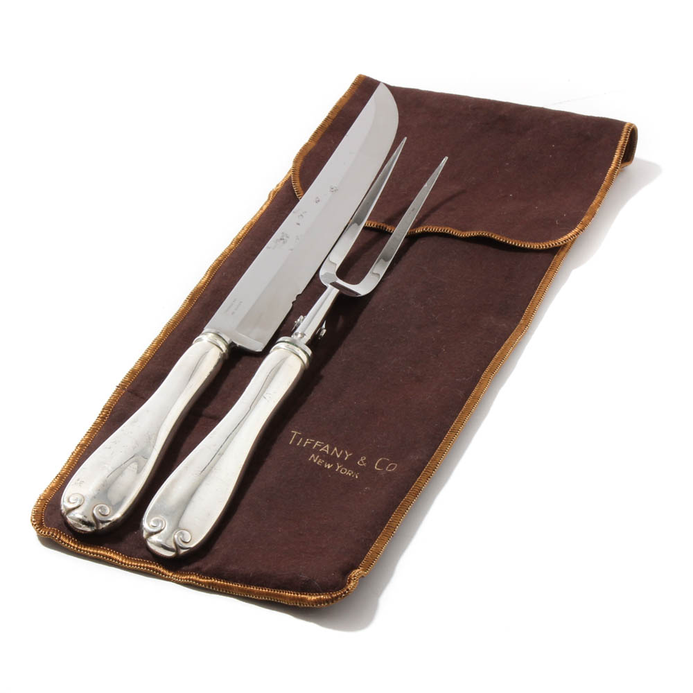 Tiffany & Co. "Flemish" Weighted Sterling Silver Carving Set