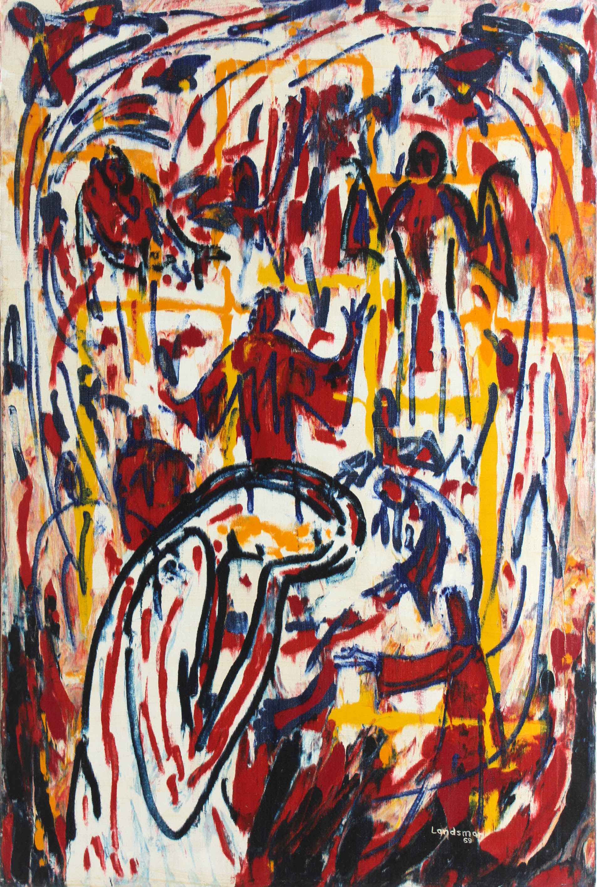 Rodney Landsman Oil Painting "But all my friends are..."