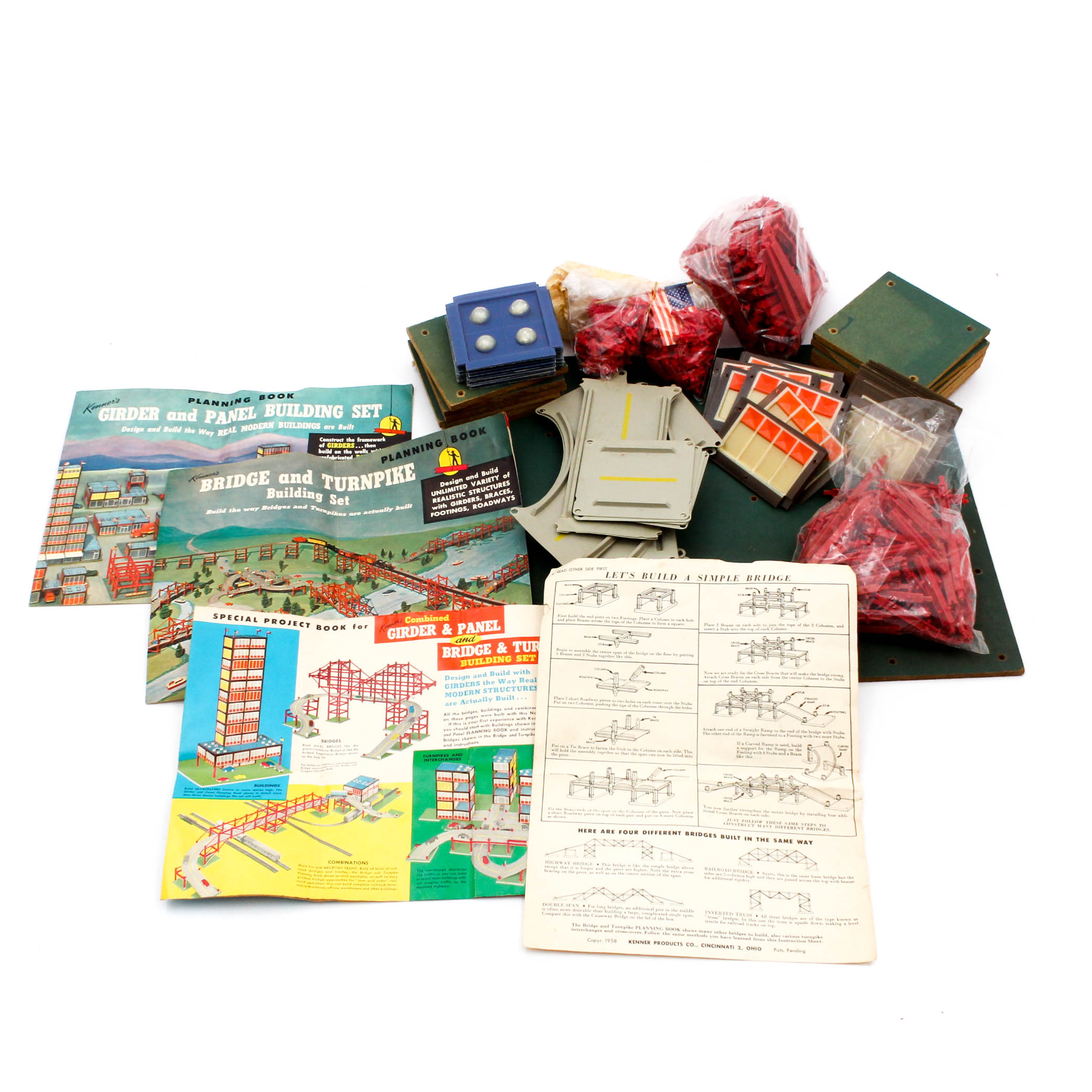 Vintage 1958 Kenner "Girder and Panel Building Set"