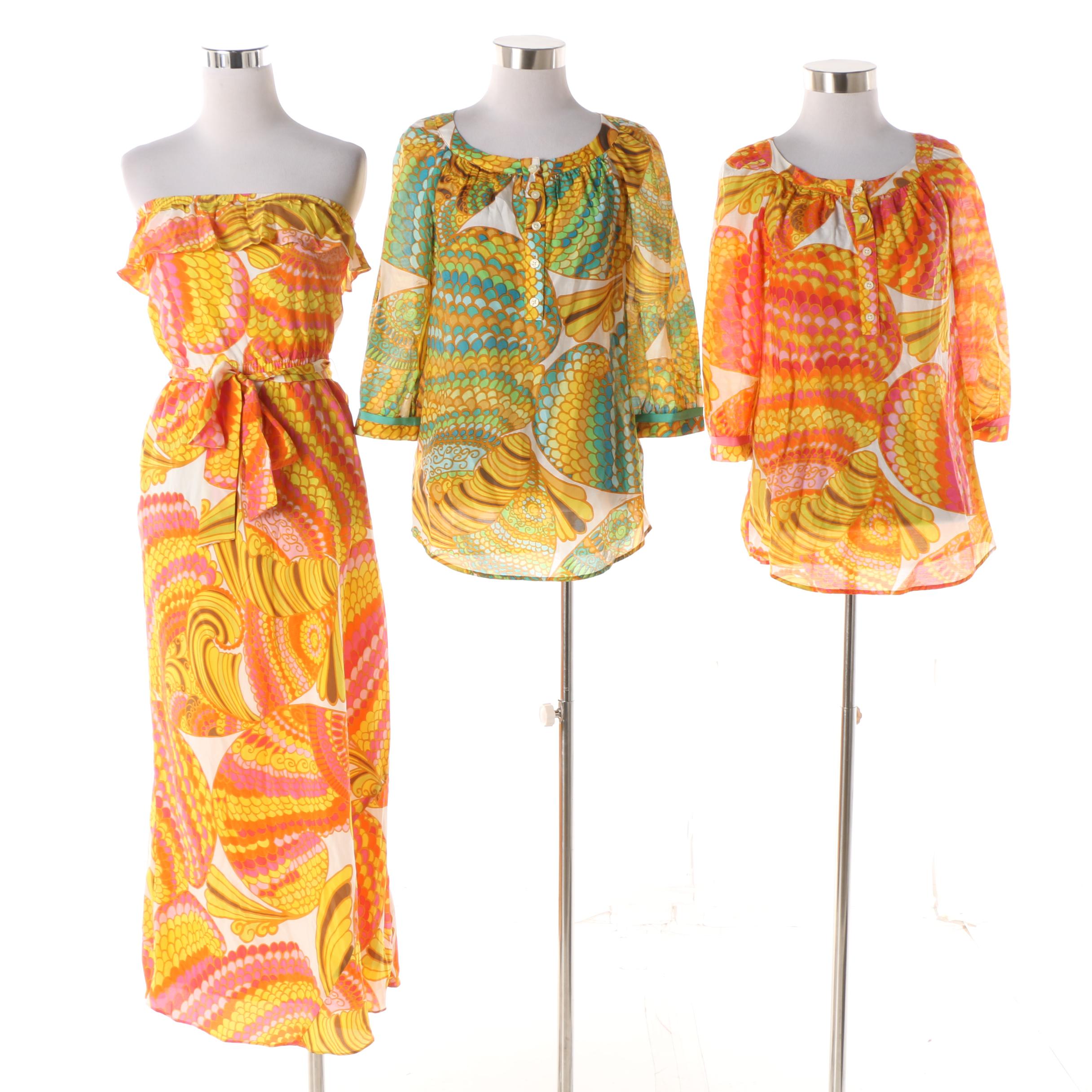 2012 Banana Republic Trina Turk Collection Printed Maxi Dress and Blouses