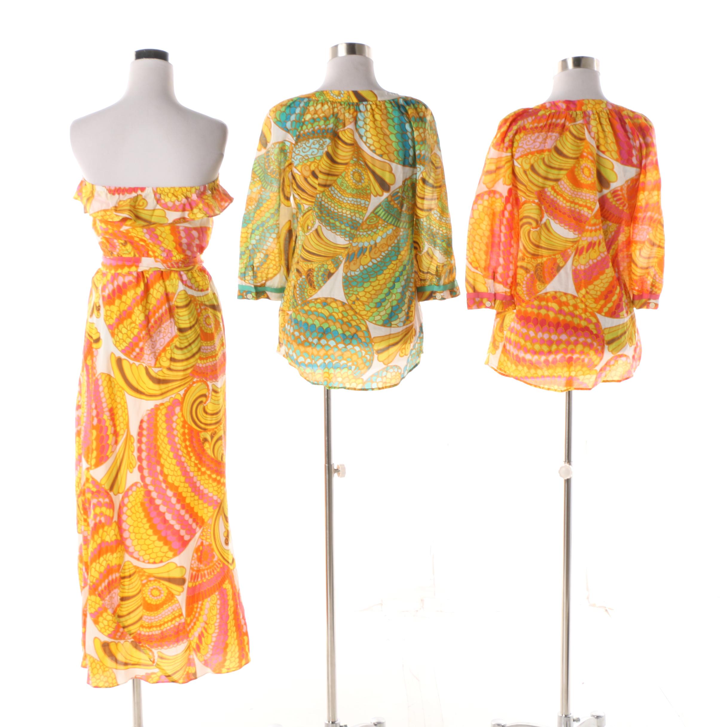 2012 Banana Republic Trina Turk Collection Printed Maxi Dress and Blouses