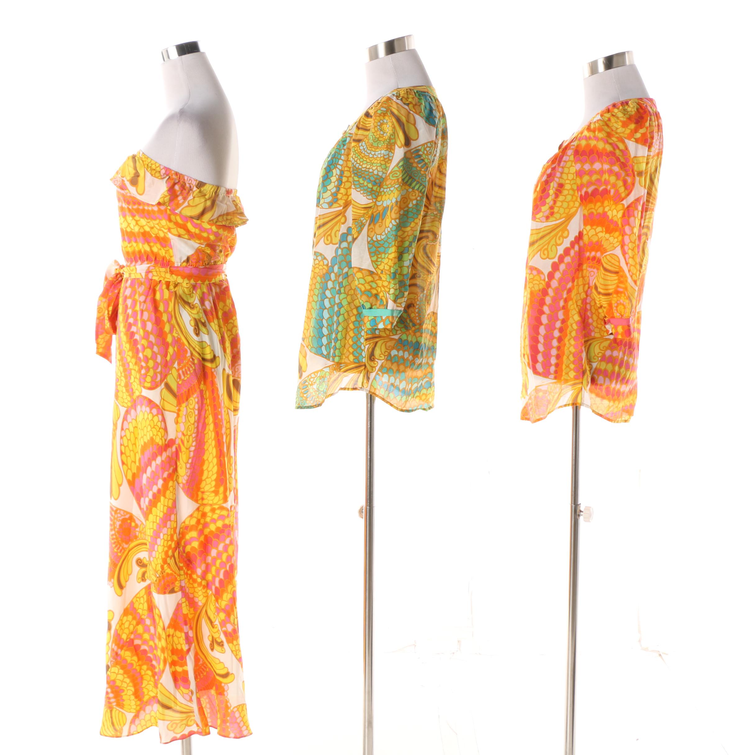 2012 Banana Republic Trina Turk Collection Printed Maxi Dress and Blouses
