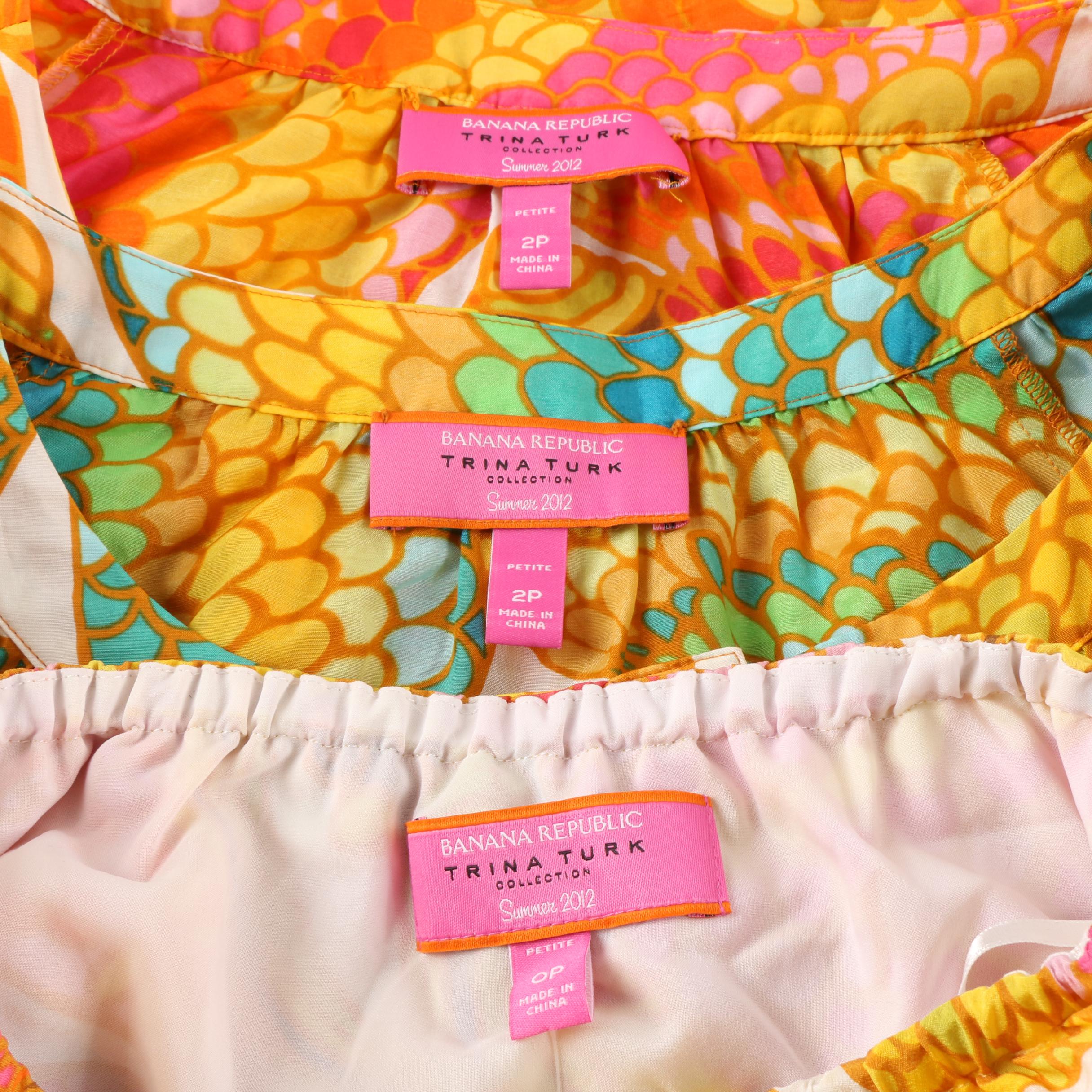 2012 Banana Republic Trina Turk Collection Printed Maxi Dress and Blouses