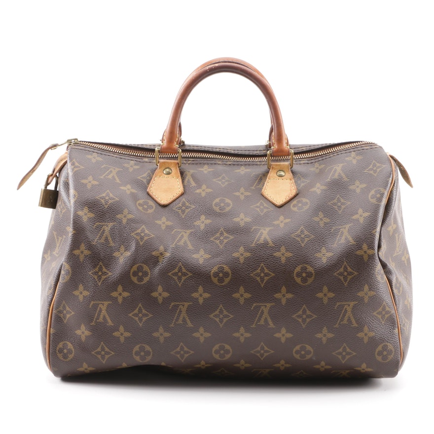 2008 Louis Vuitton Paris Monogram Canvas Speedy Bandouliere 35 Bag