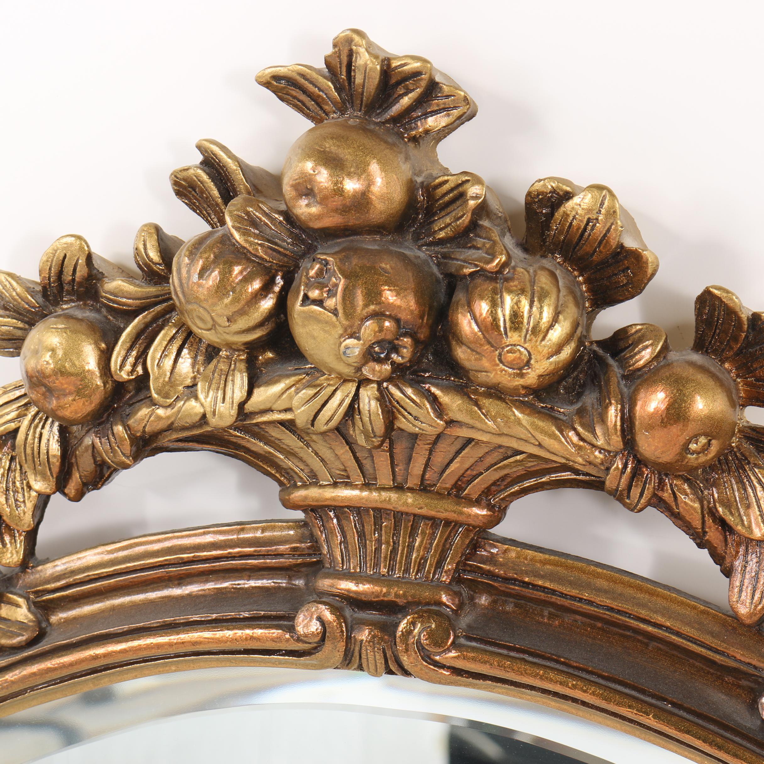 Carolina Mirror Company Gilt Mirror with Foliate and Fruit Motif