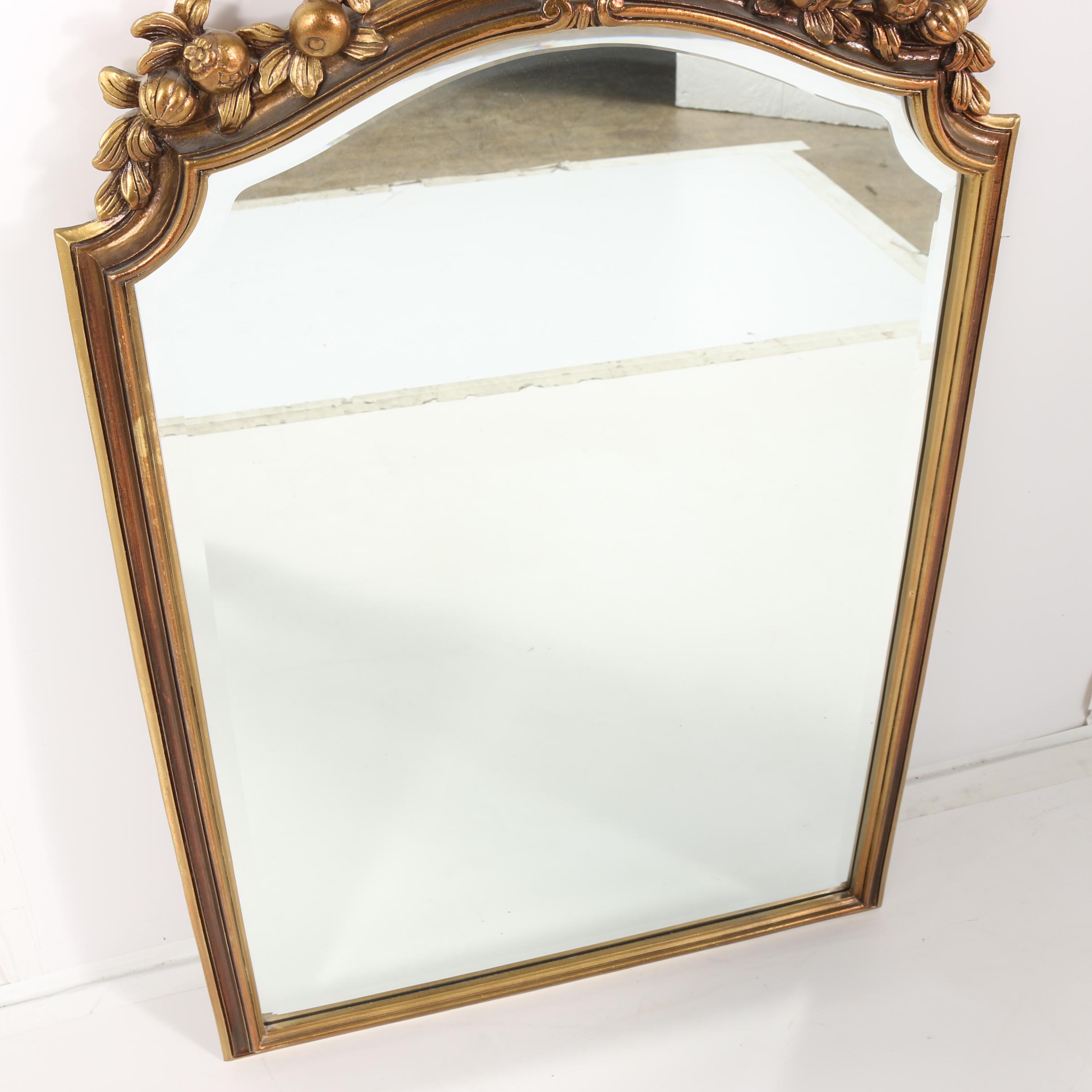 Carolina Mirror Company Gilt Mirror with Foliate and Fruit Motif