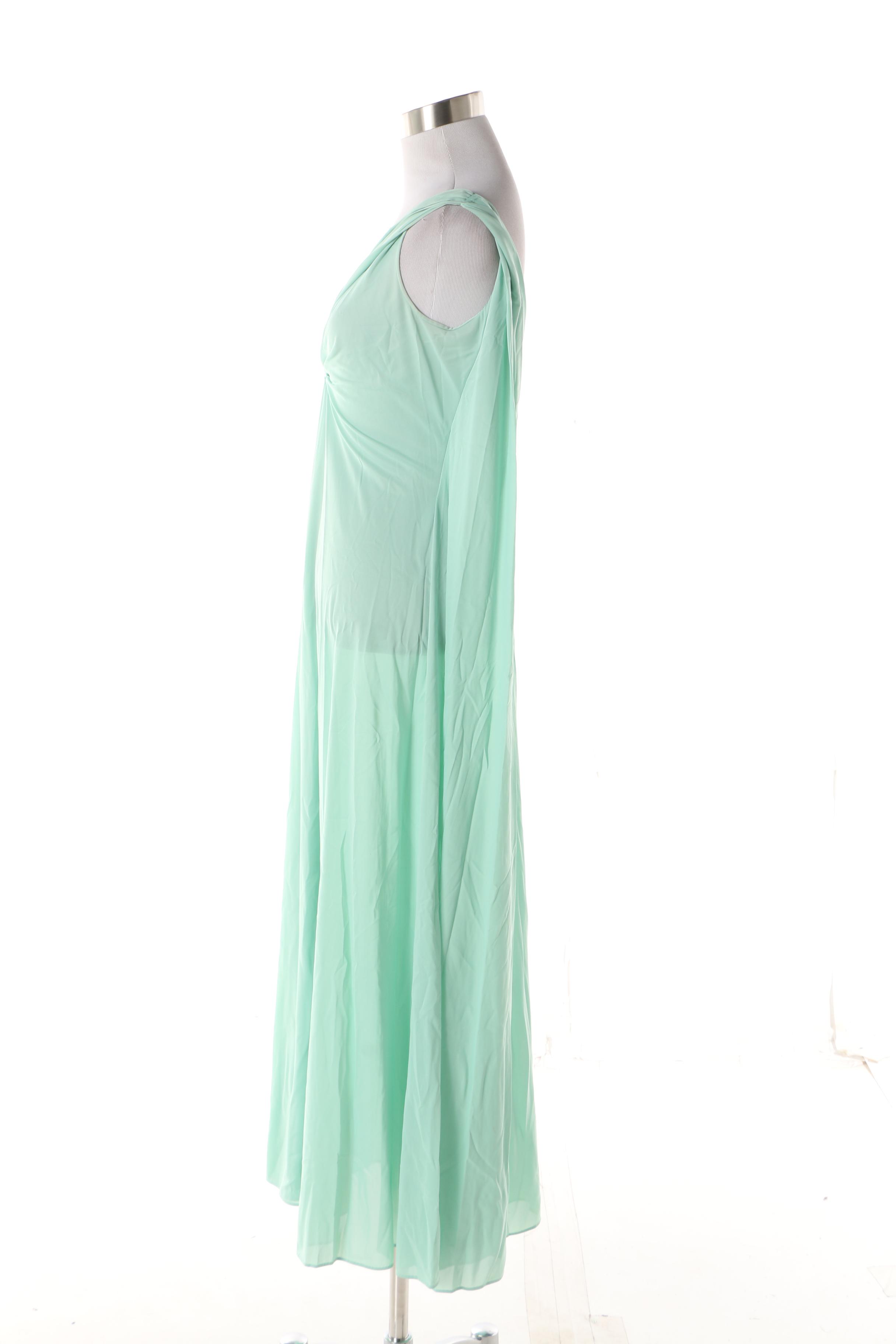 Women's 1960s Vintage Claire Sandra by Lucie Ann Mint Green Sheer Peignoir