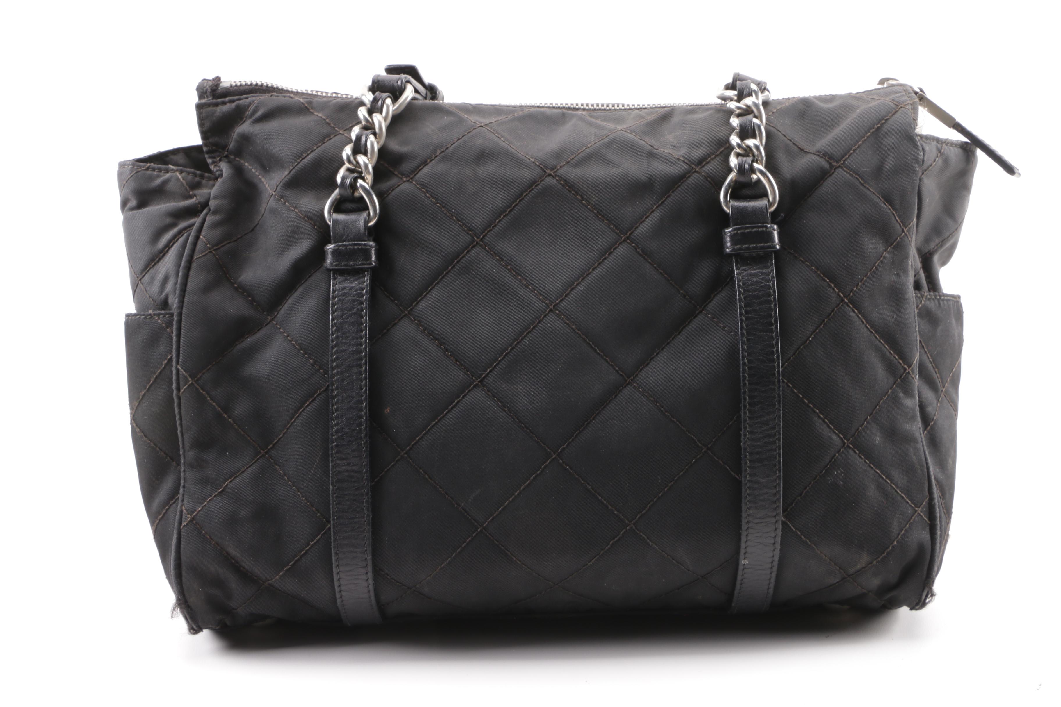 Prada Quilted Black Nylon Shoulder Bag