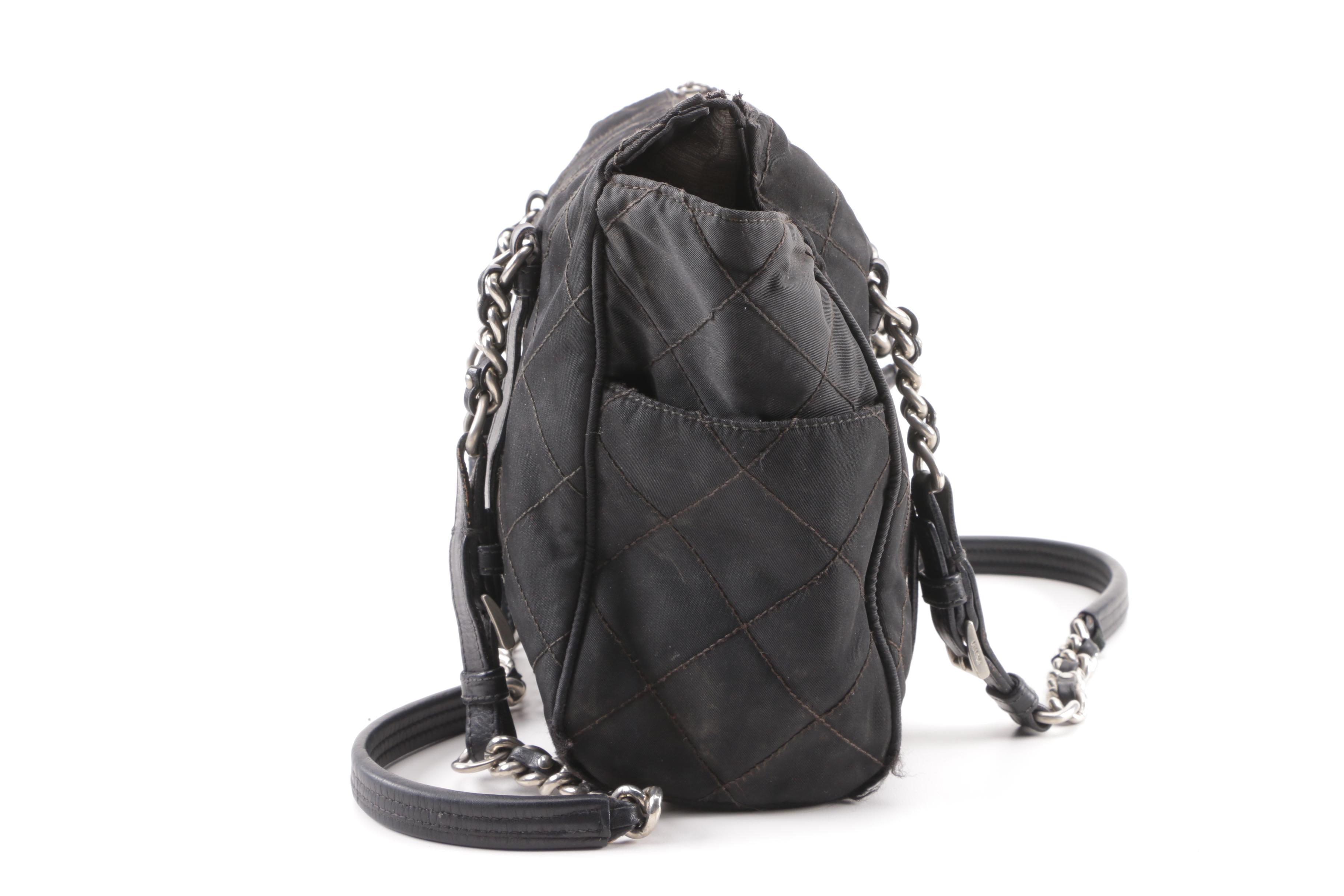 Prada Quilted Black Nylon Shoulder Bag