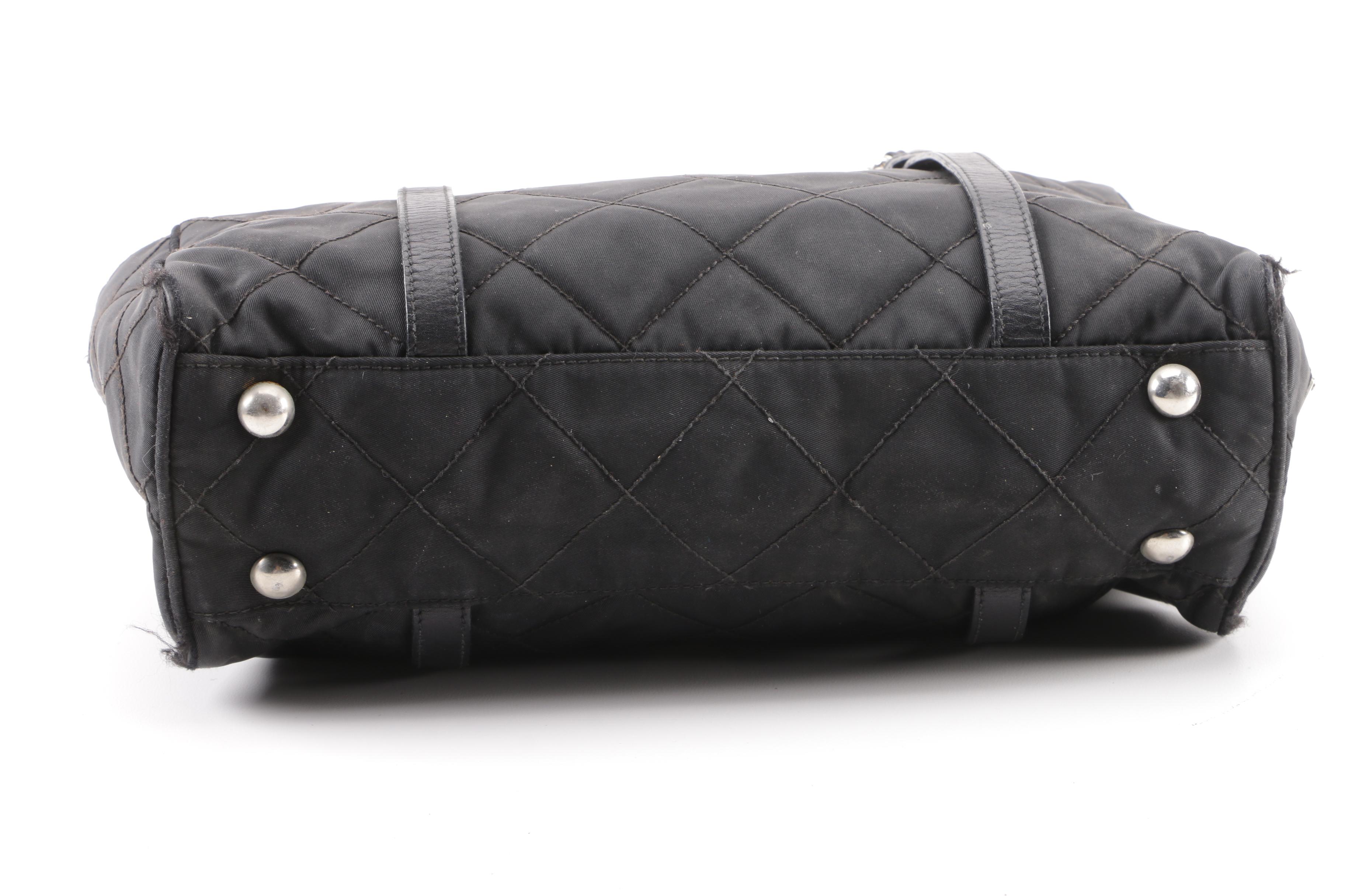 Prada Quilted Black Nylon Shoulder Bag