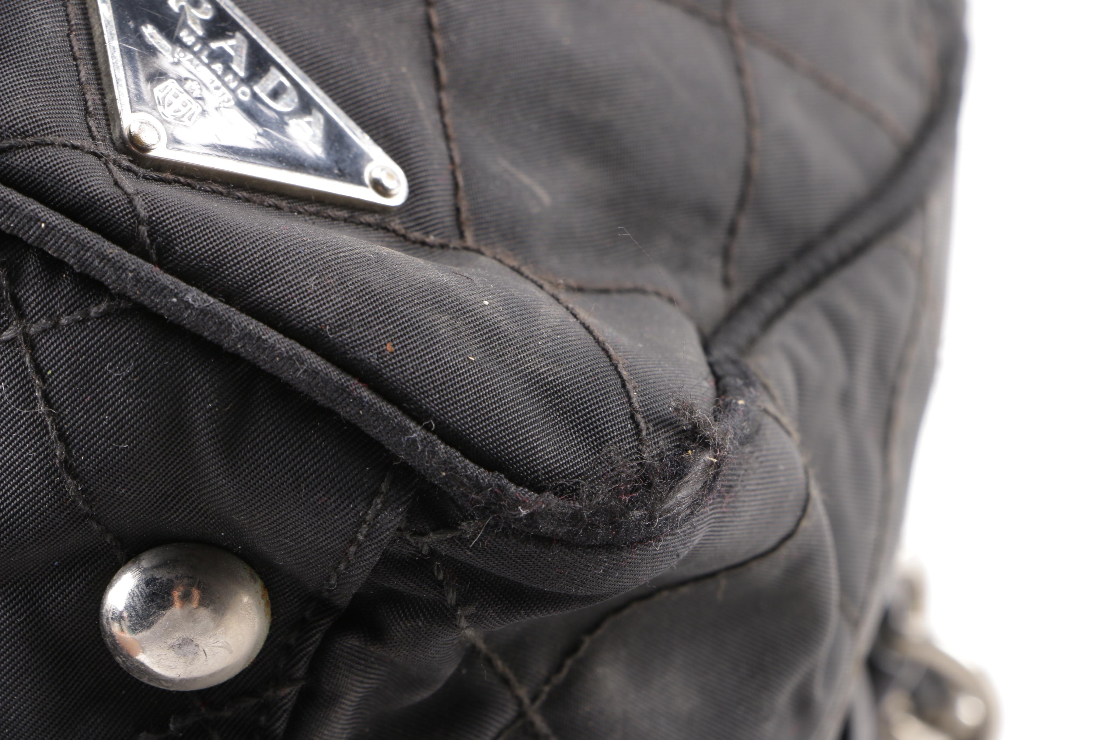 Prada Quilted Black Nylon Shoulder Bag