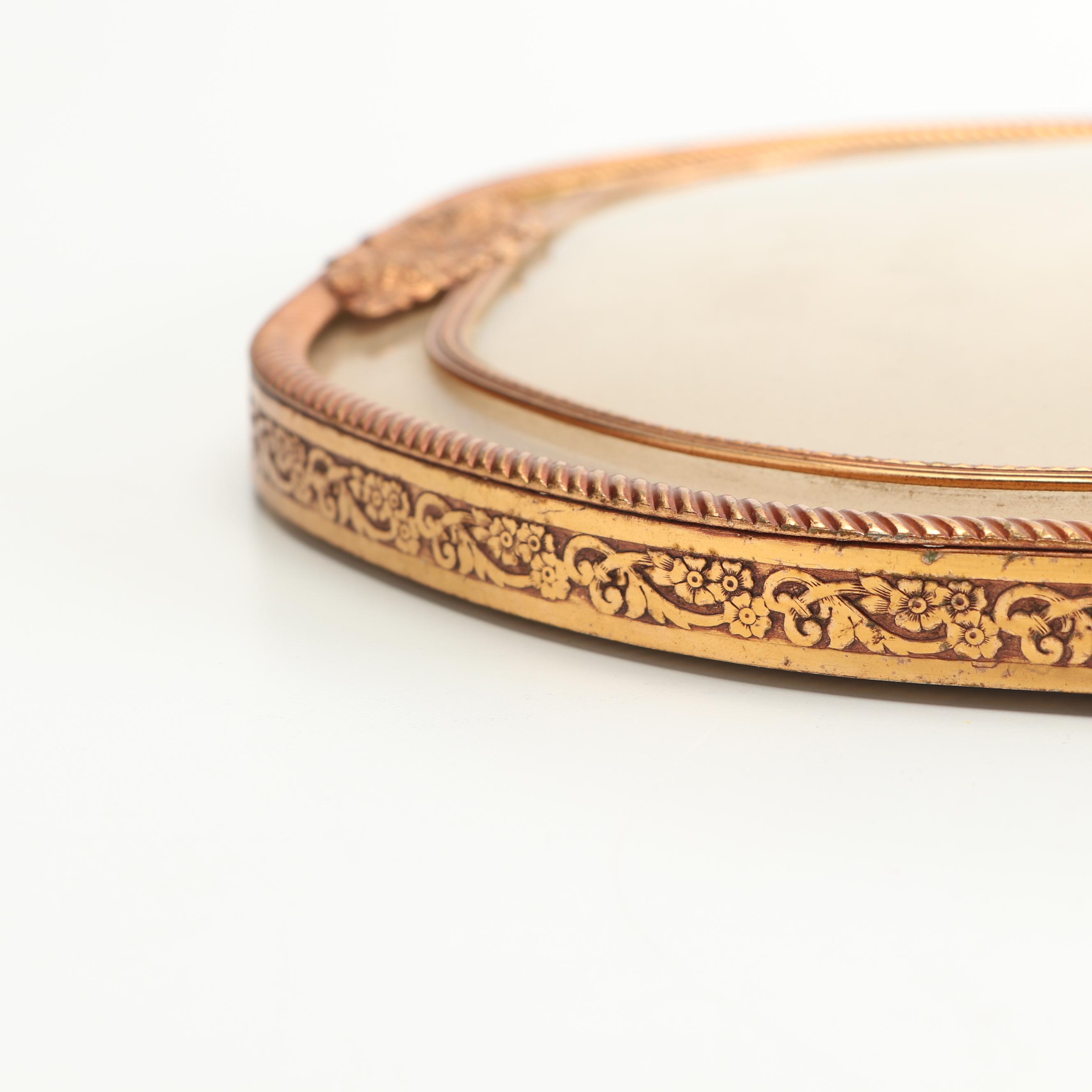 Victorian Style Convex Glass Frame with Filigree and Rope Trim