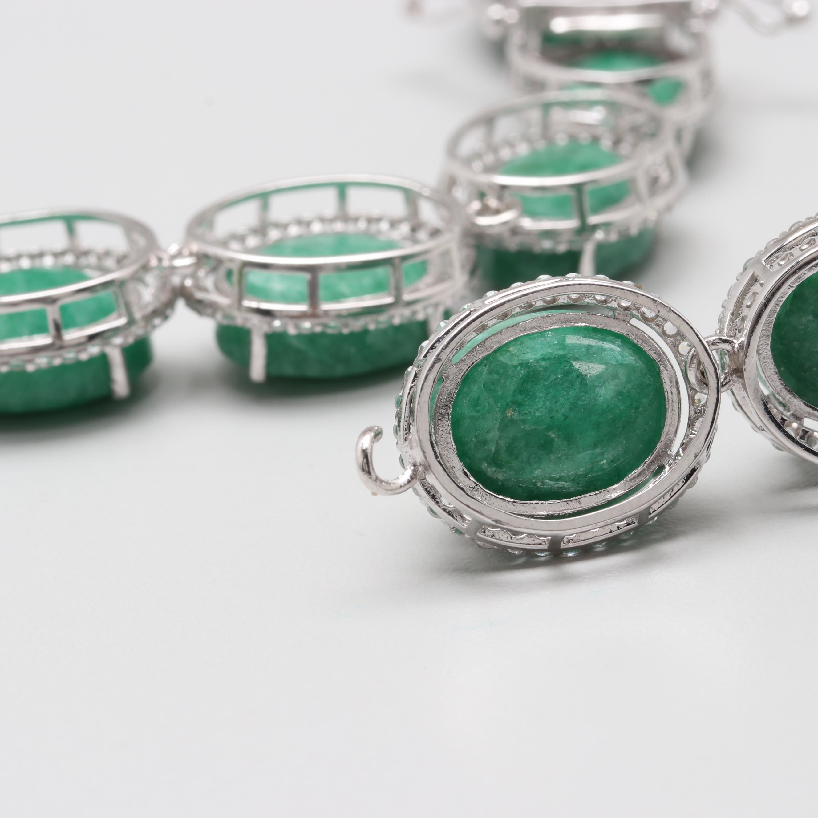 Sterling Silver Green Beryl Necklace
