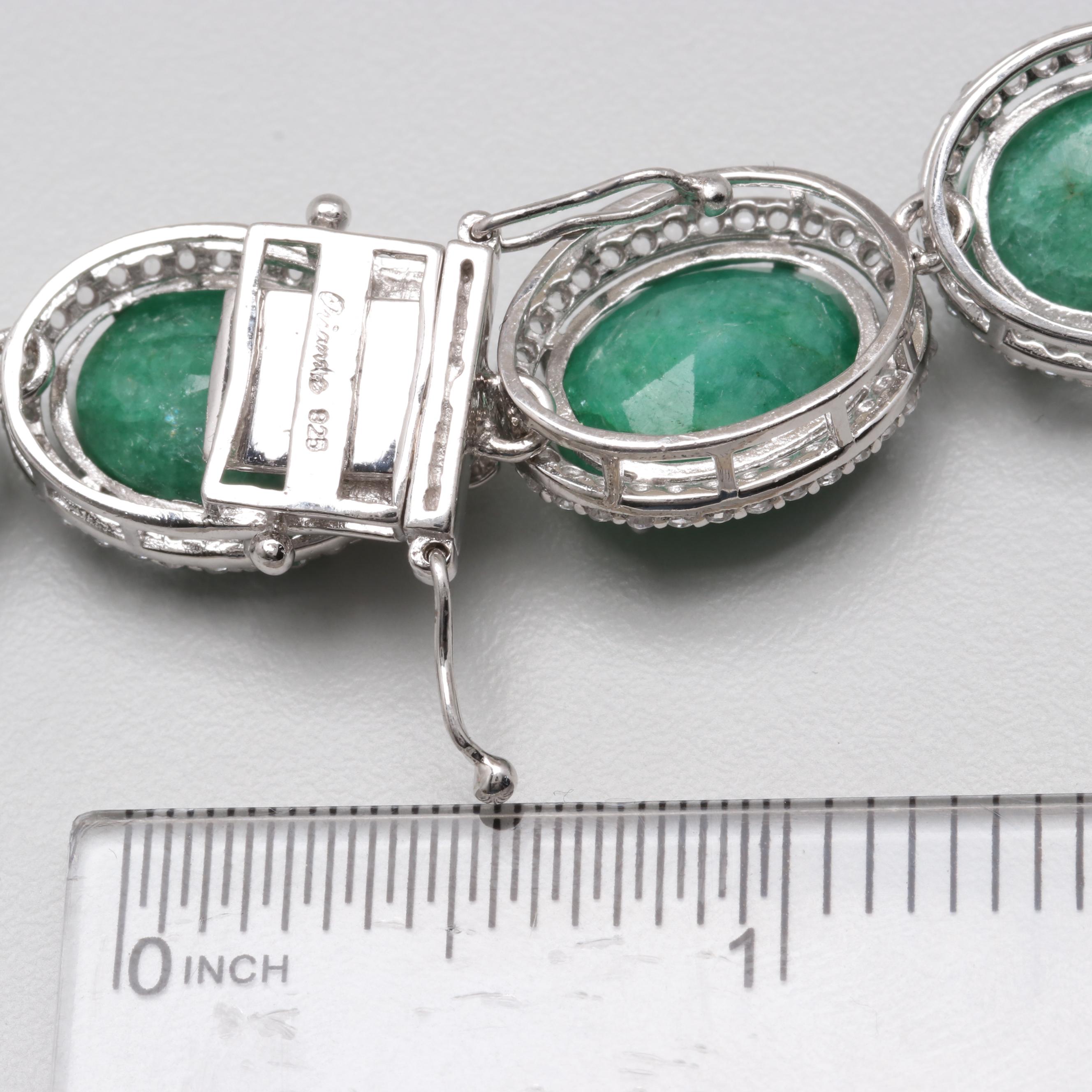 Sterling Silver Green Beryl Necklace