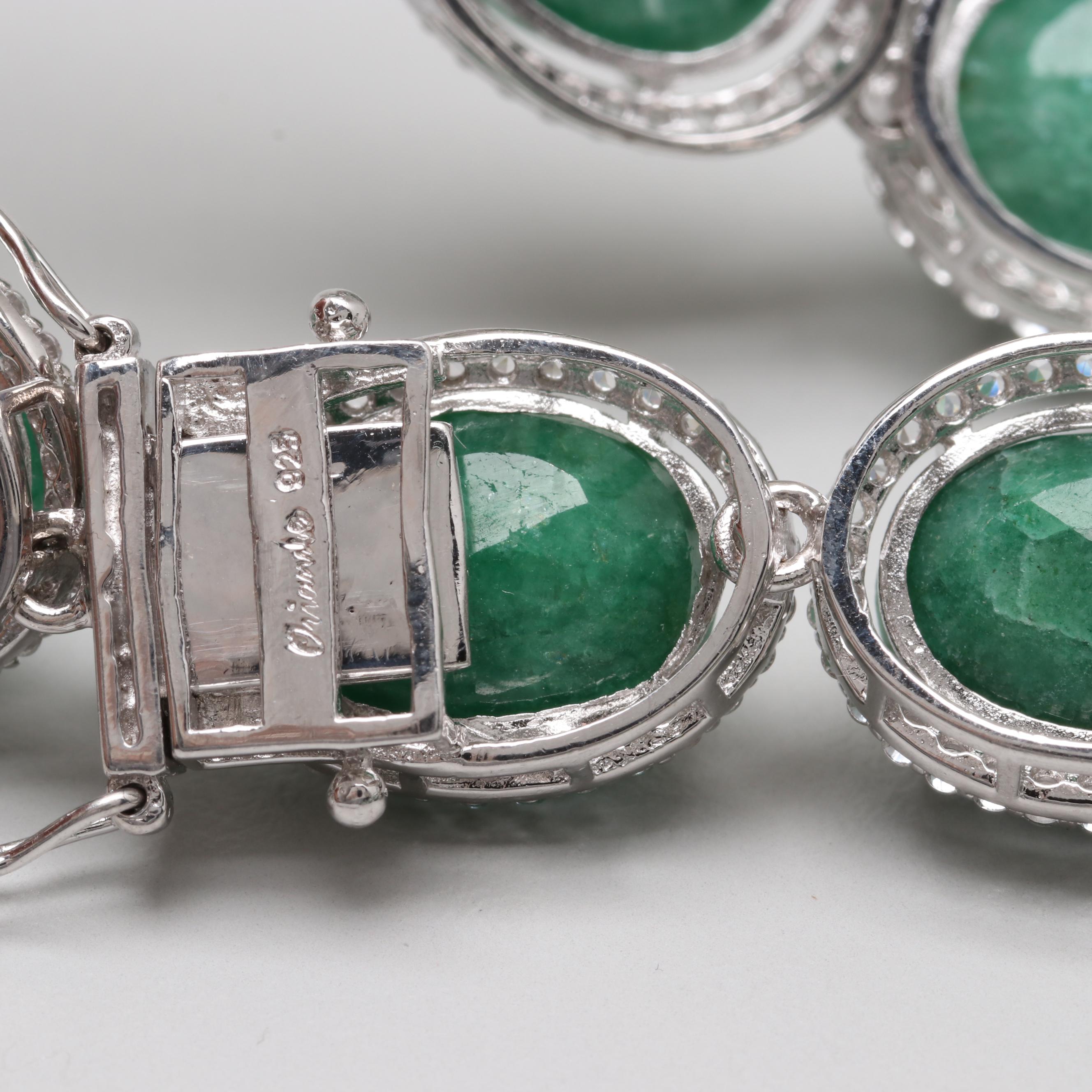 Sterling Silver Green Beryl Necklace