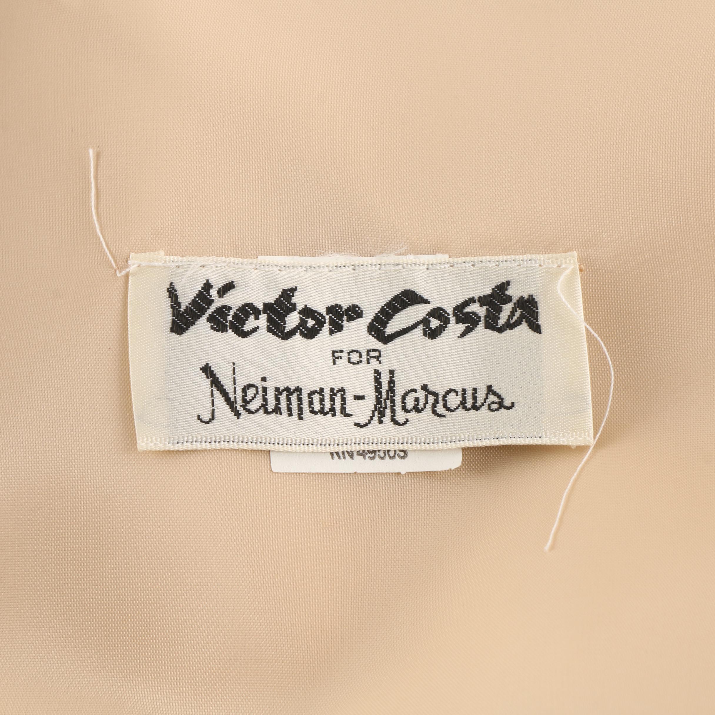 1950s Vintage Victor Costa Black Flocked Lace Cocktail Dress