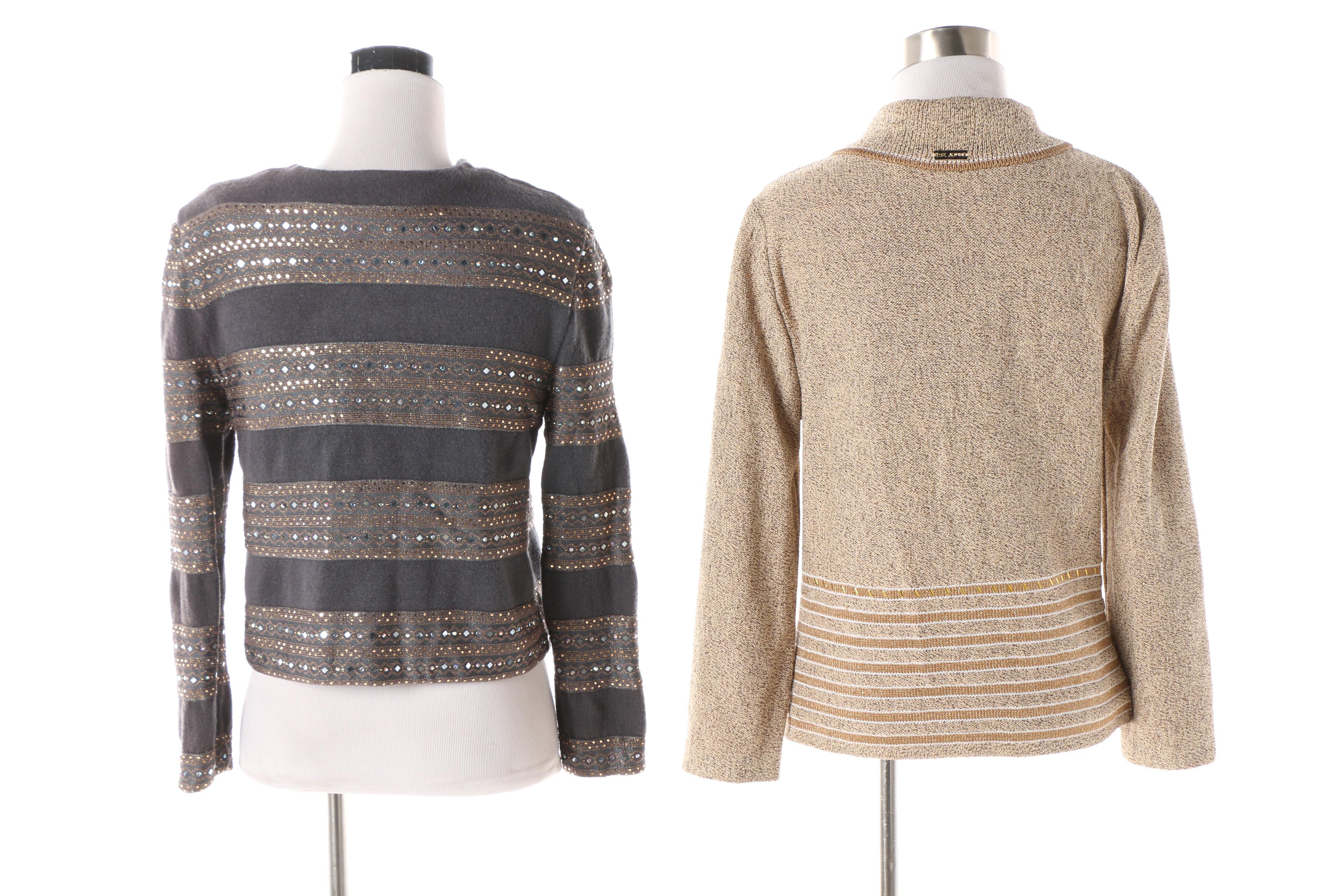 Women's St. John Brand Embellished Knit Sweater Jackets