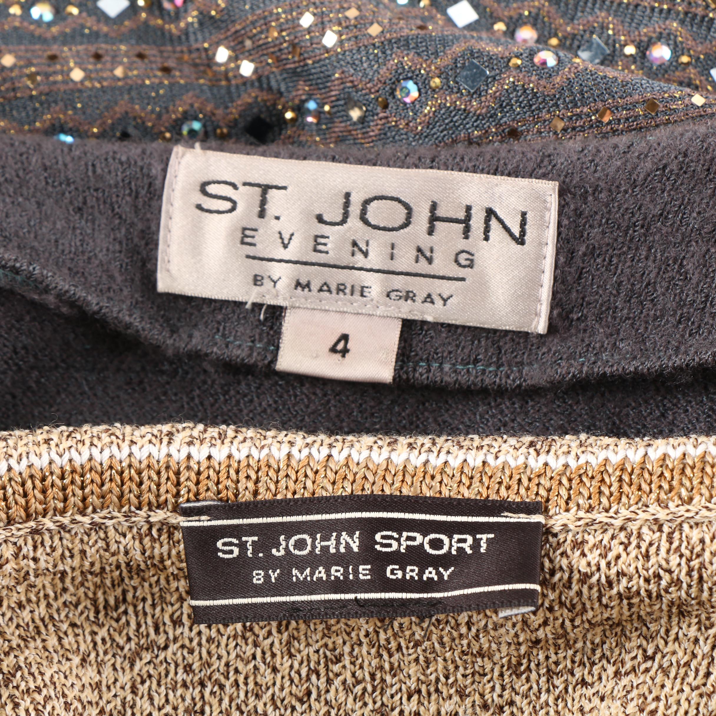 Women's St. John Brand Embellished Knit Sweater Jackets