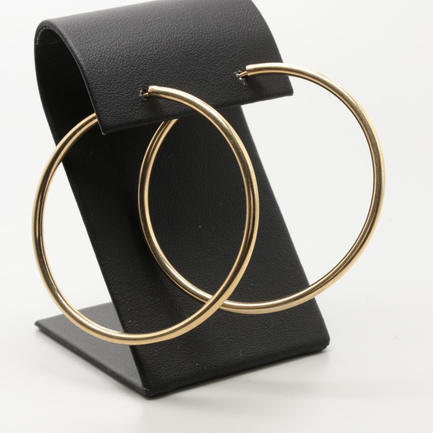 14K Yellow Gold Hoop Earrings