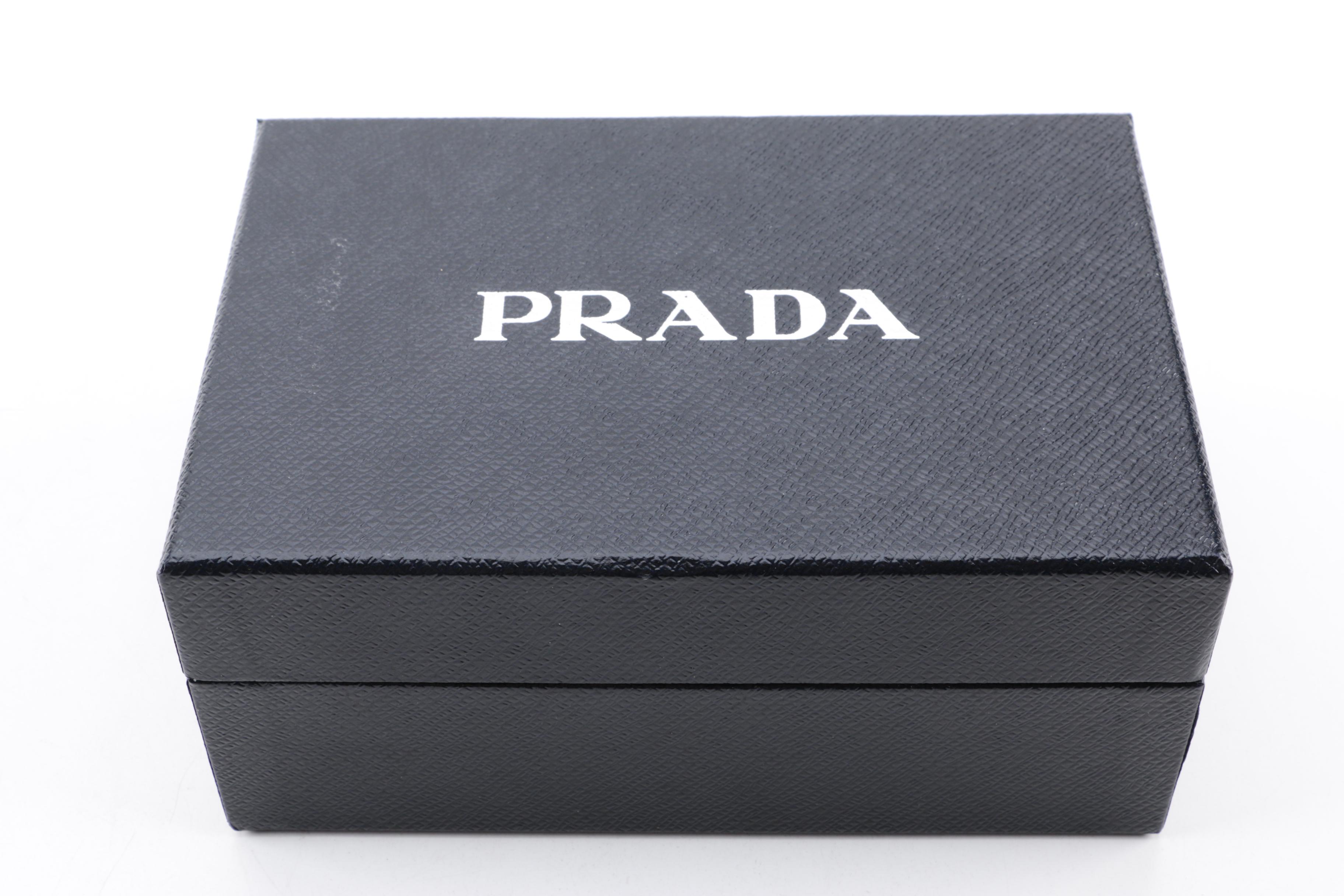 Prada Pebbled Black Leather Mini Crossbody Bag