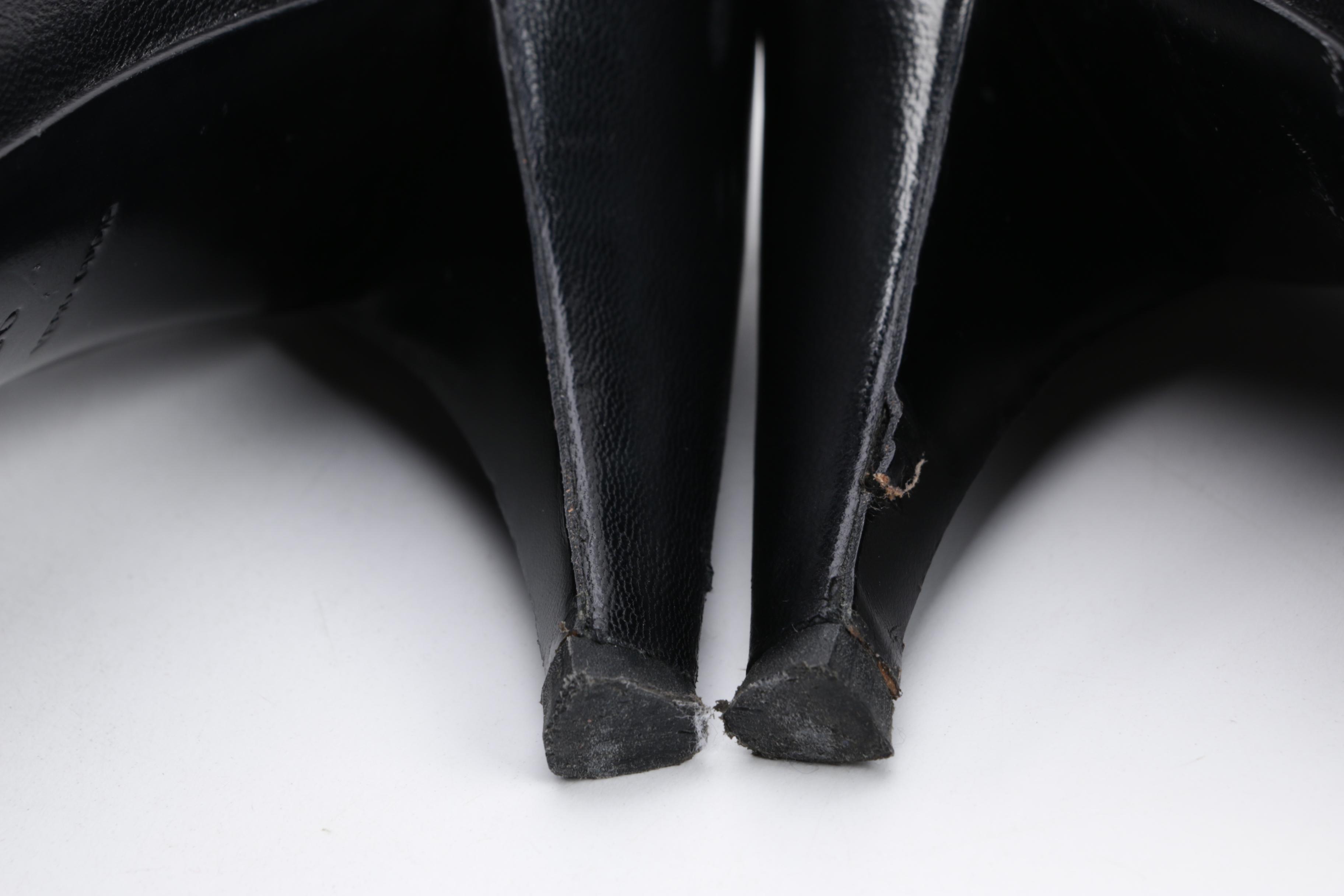 Women's Prada Calzature Donna Black Leather Pointed Toe Booties