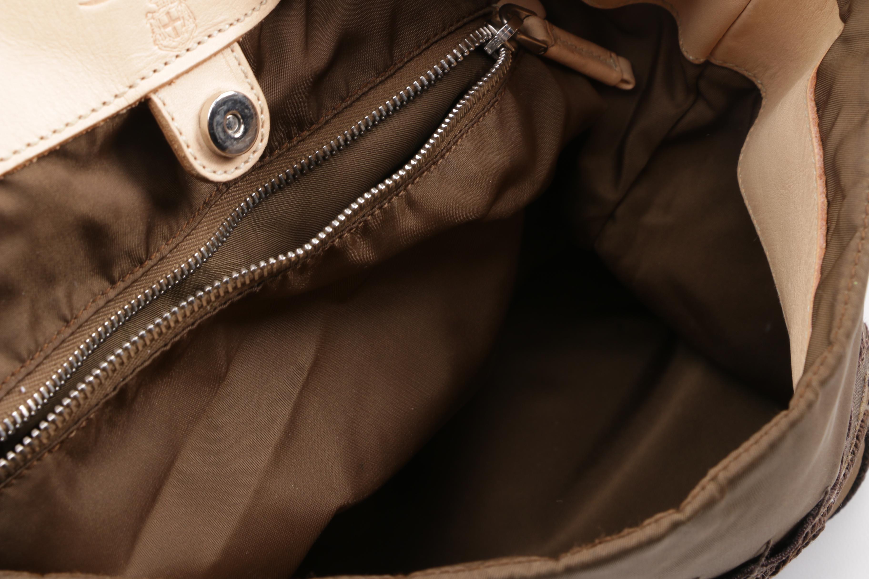 Prada Brown Nylon Logo Shoulder Bag