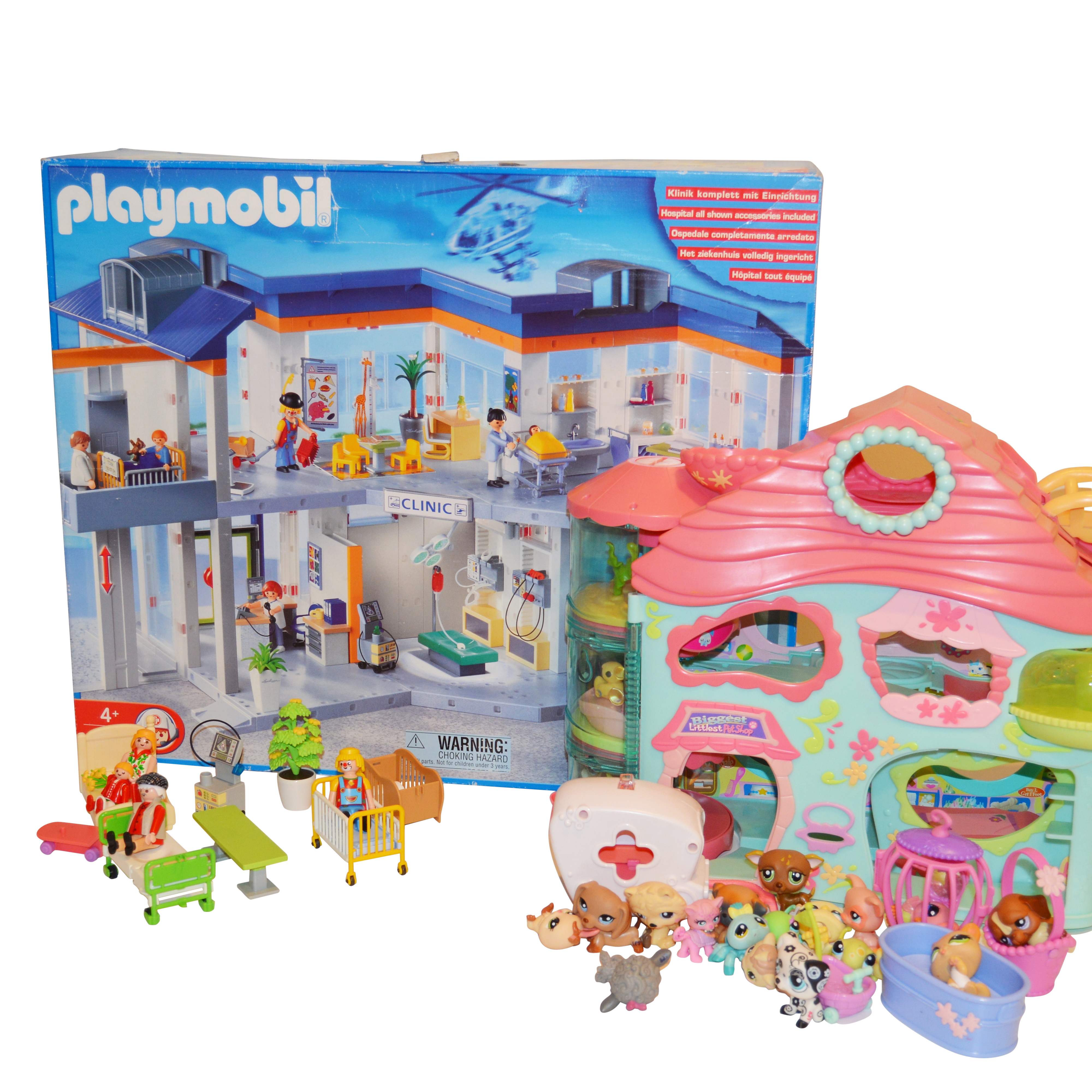 Playmobil Clinic #4404, Hasbro Littlest Pet Shop and Accessories